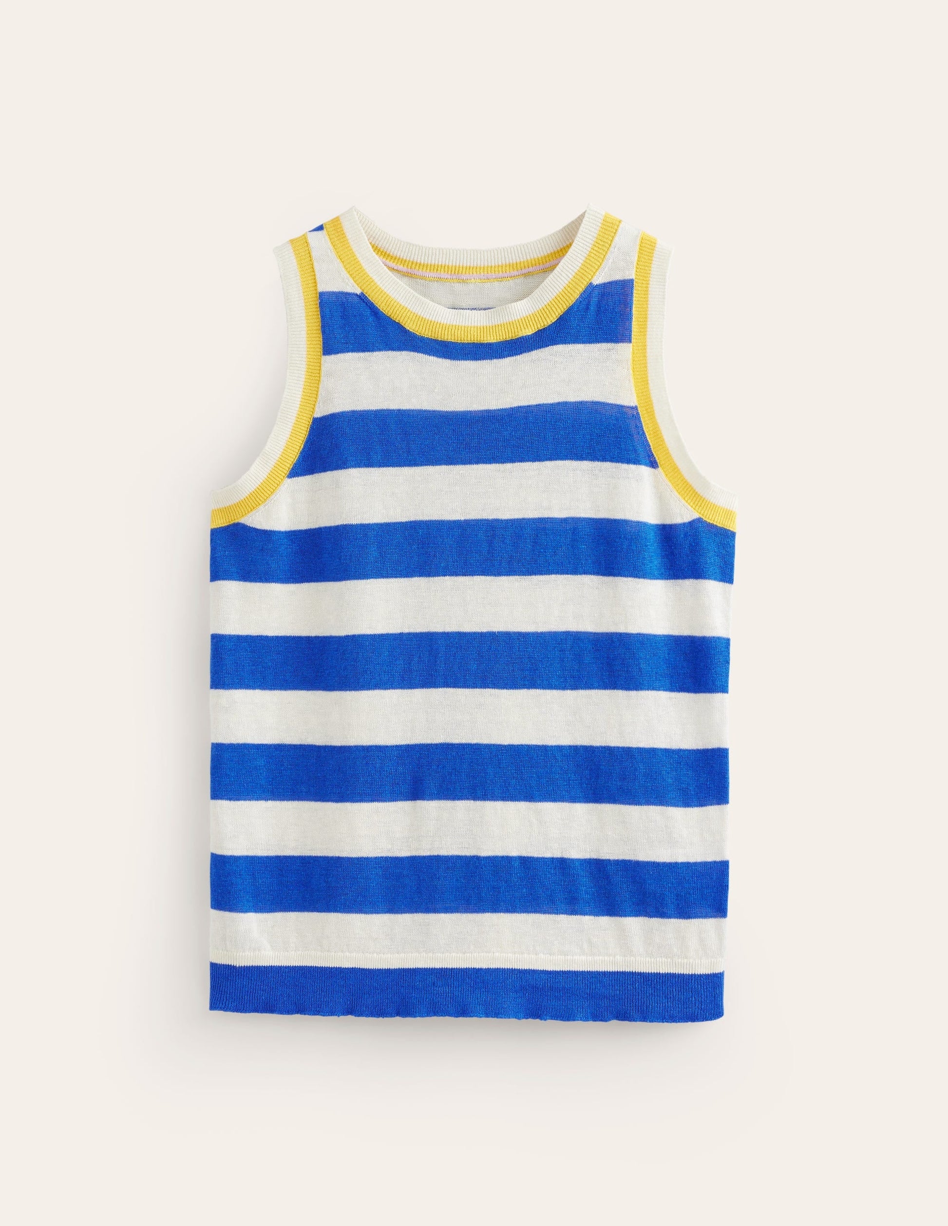 Maggie Linen Tank-Mariner Blue/ Warm Ivory-6