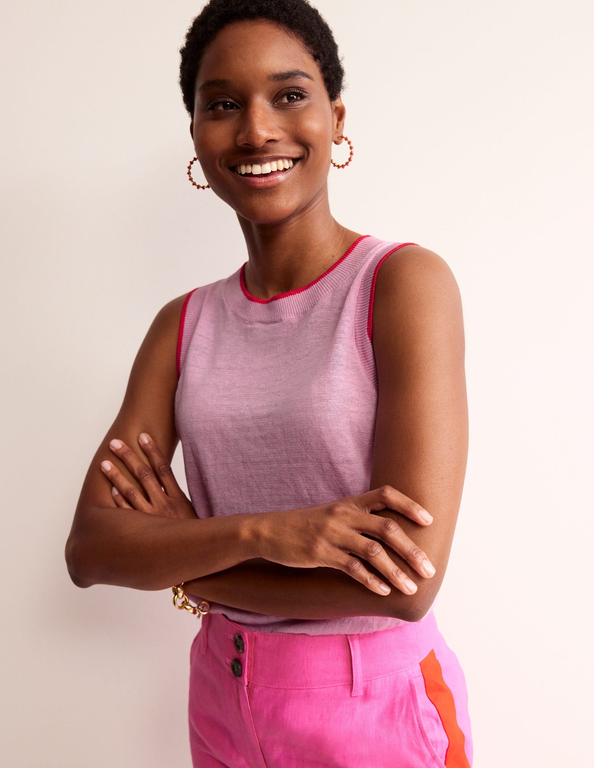 Maggie Linen Tank-Soft Peony Pink-1
