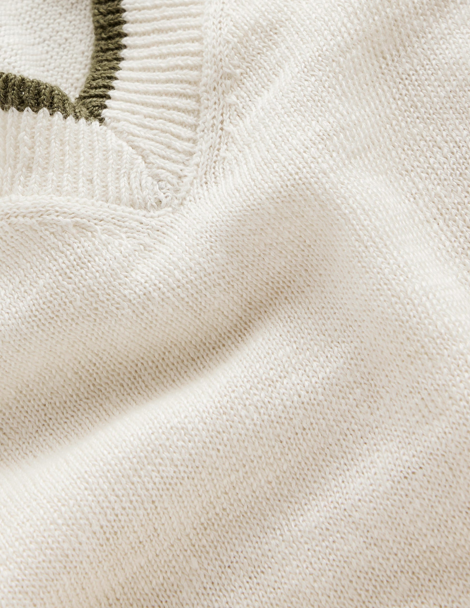 Maggie V-Neck Linen T-Shirt-Warm Ivory-6
