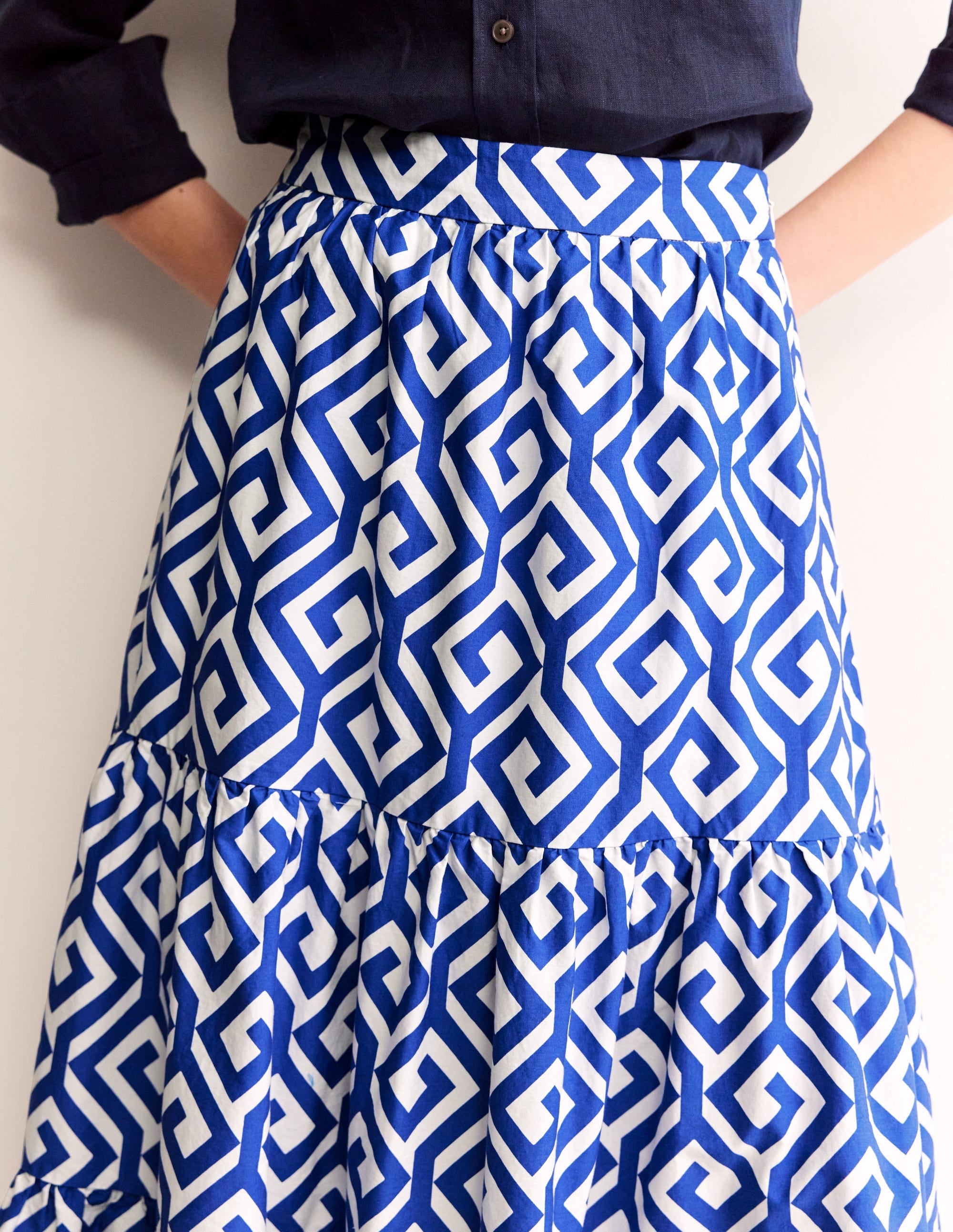 Lorna Tiered Maxi Skirt-Surf the web, Maze - Image 2