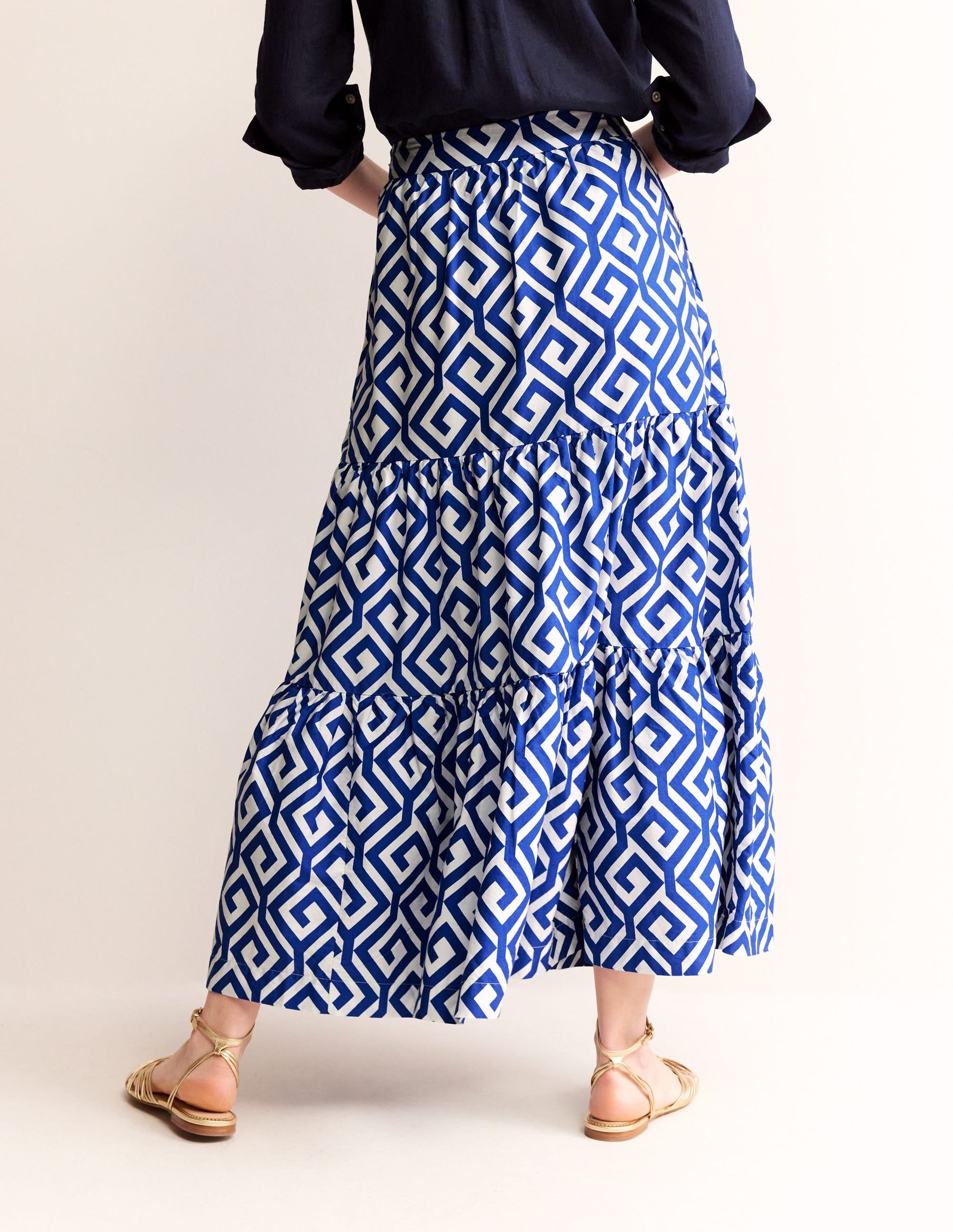 Lorna Tiered Maxi Skirt-Surf the web, Maze-3