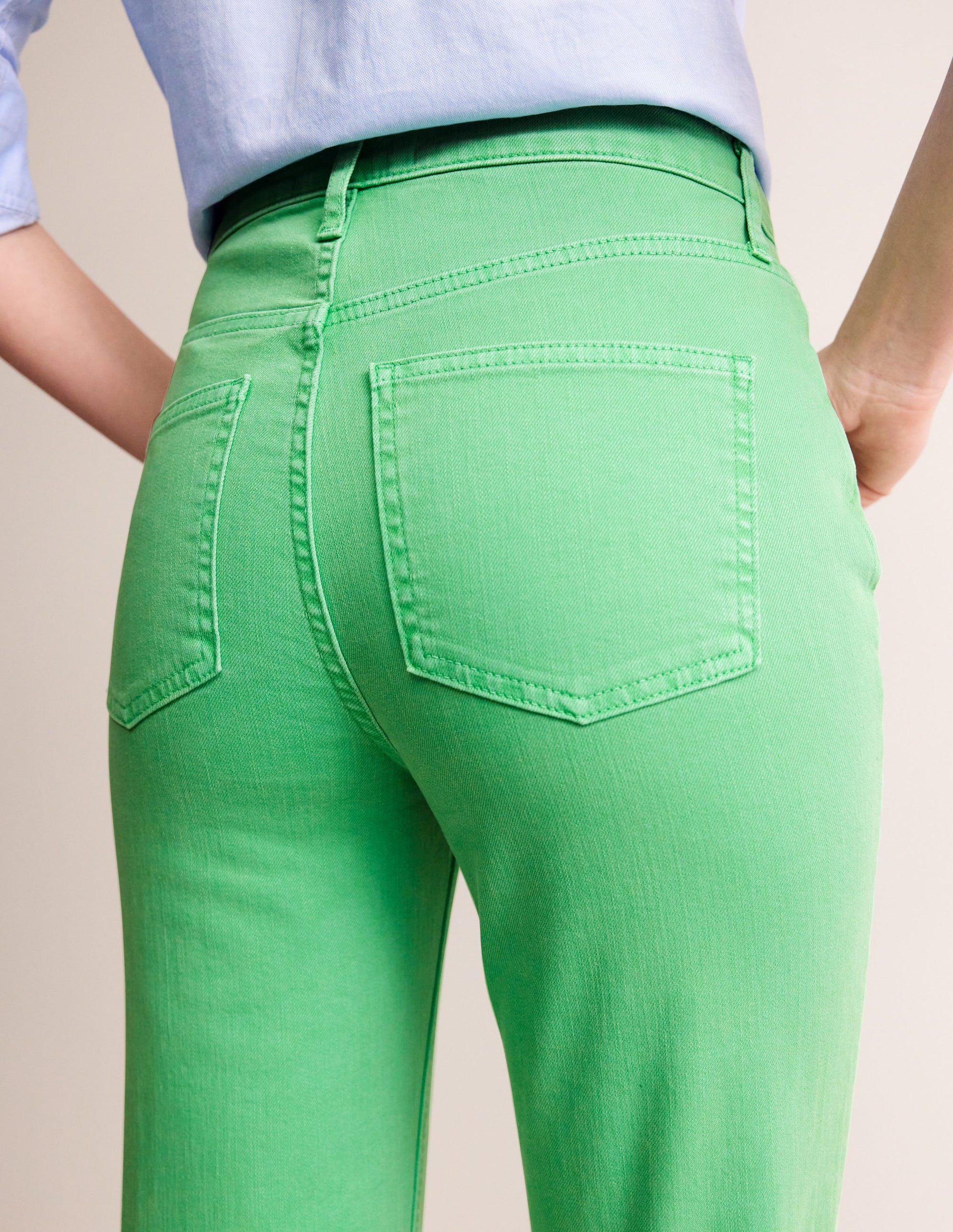 Mid Rise Slim Leg Jeans-Ming Green-2