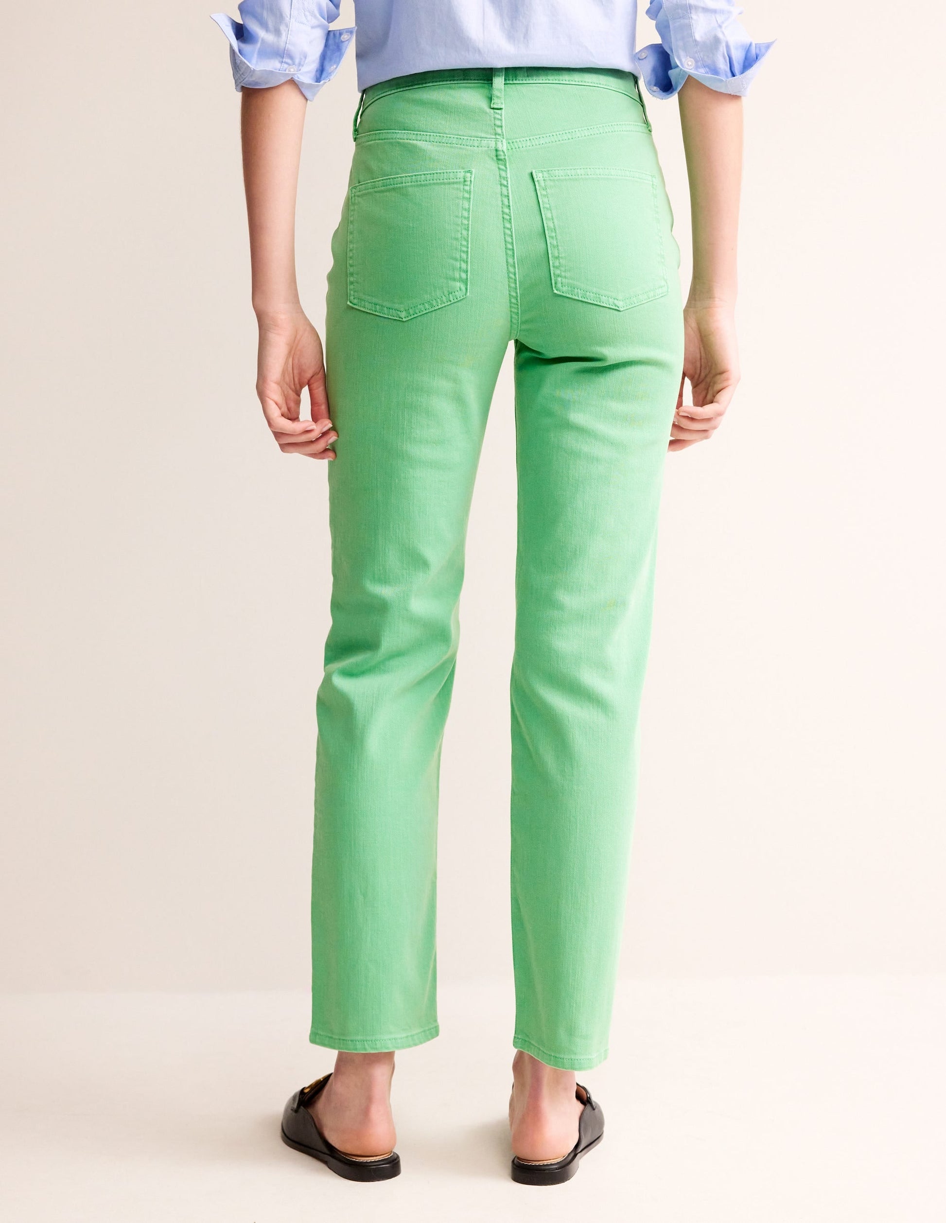 Mid Rise Slim Leg Jeans-Ming Green-3
