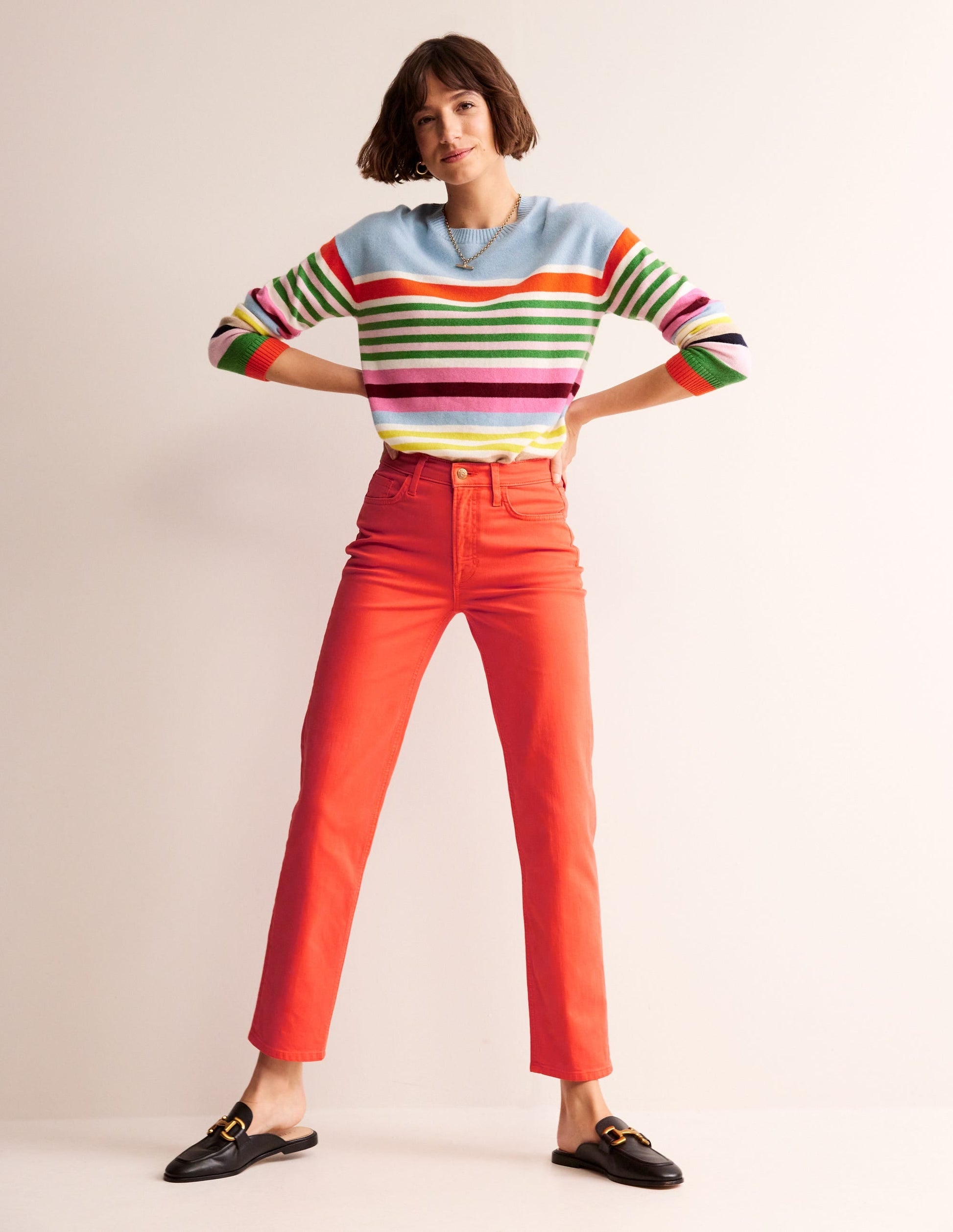 Mid Rise Slim Leg Jeans-Manderin-1