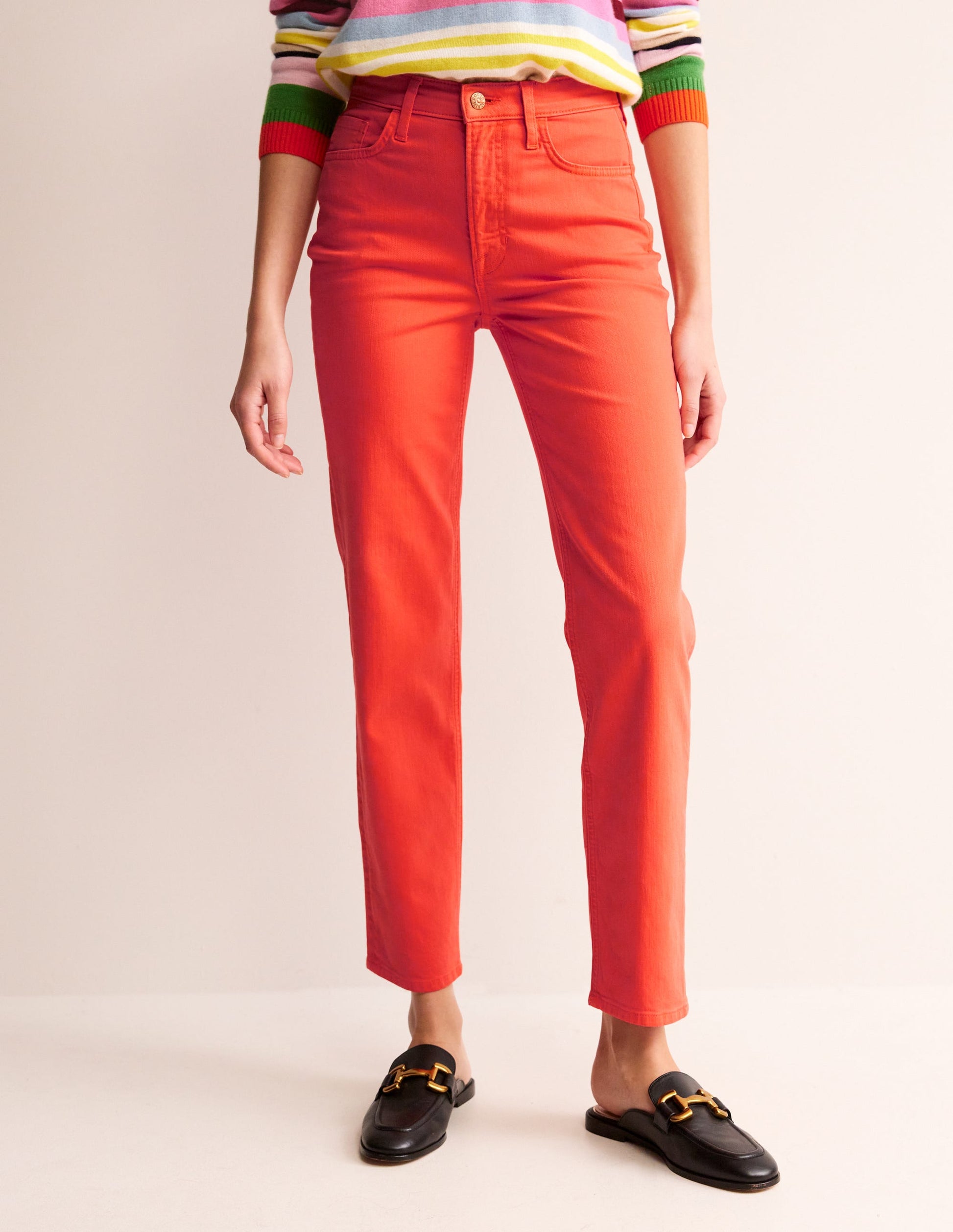Mid Rise Slim Leg Jeans-Manderin-4