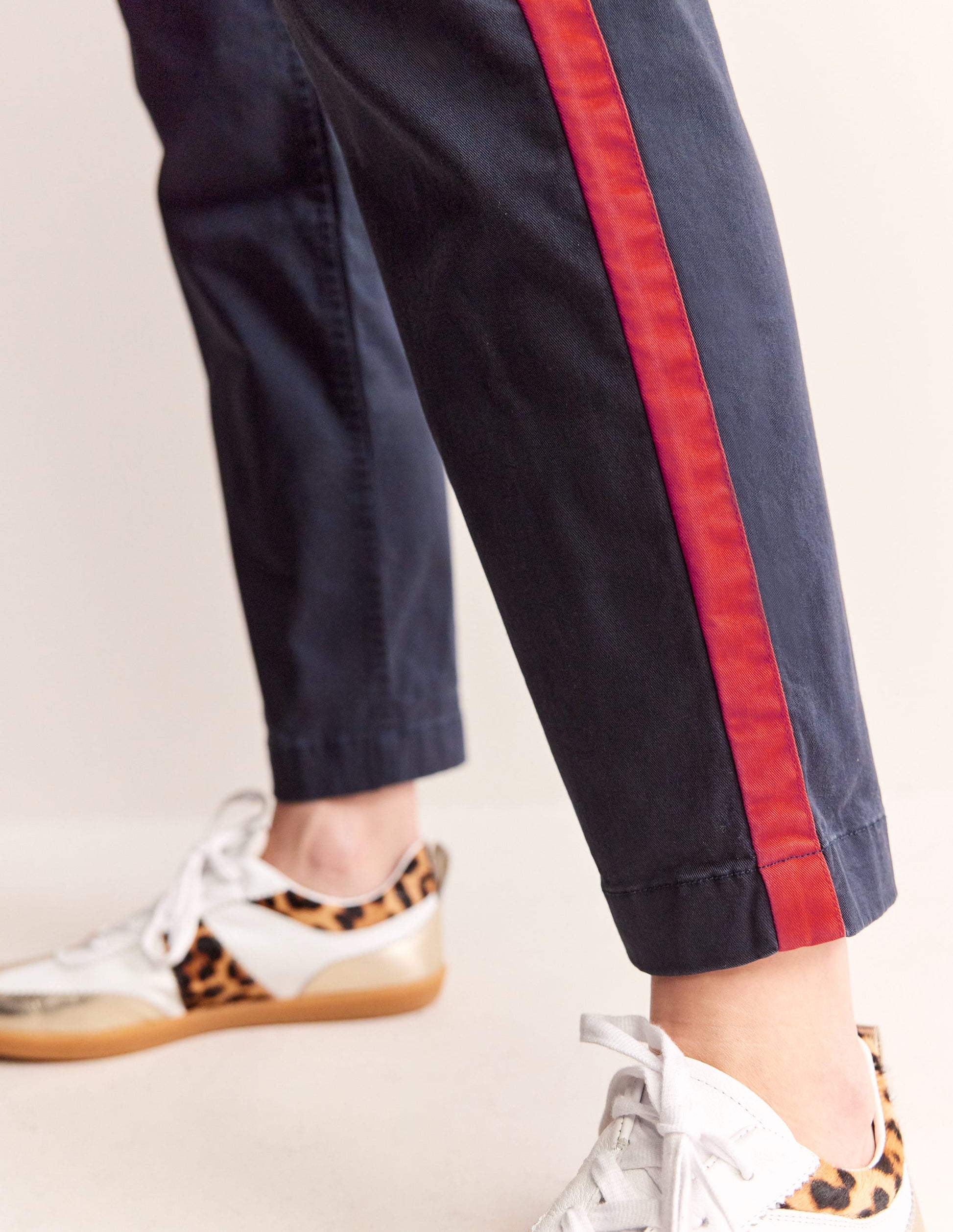 Barnsbury Chino Trousers-Navy Side Stripe-2