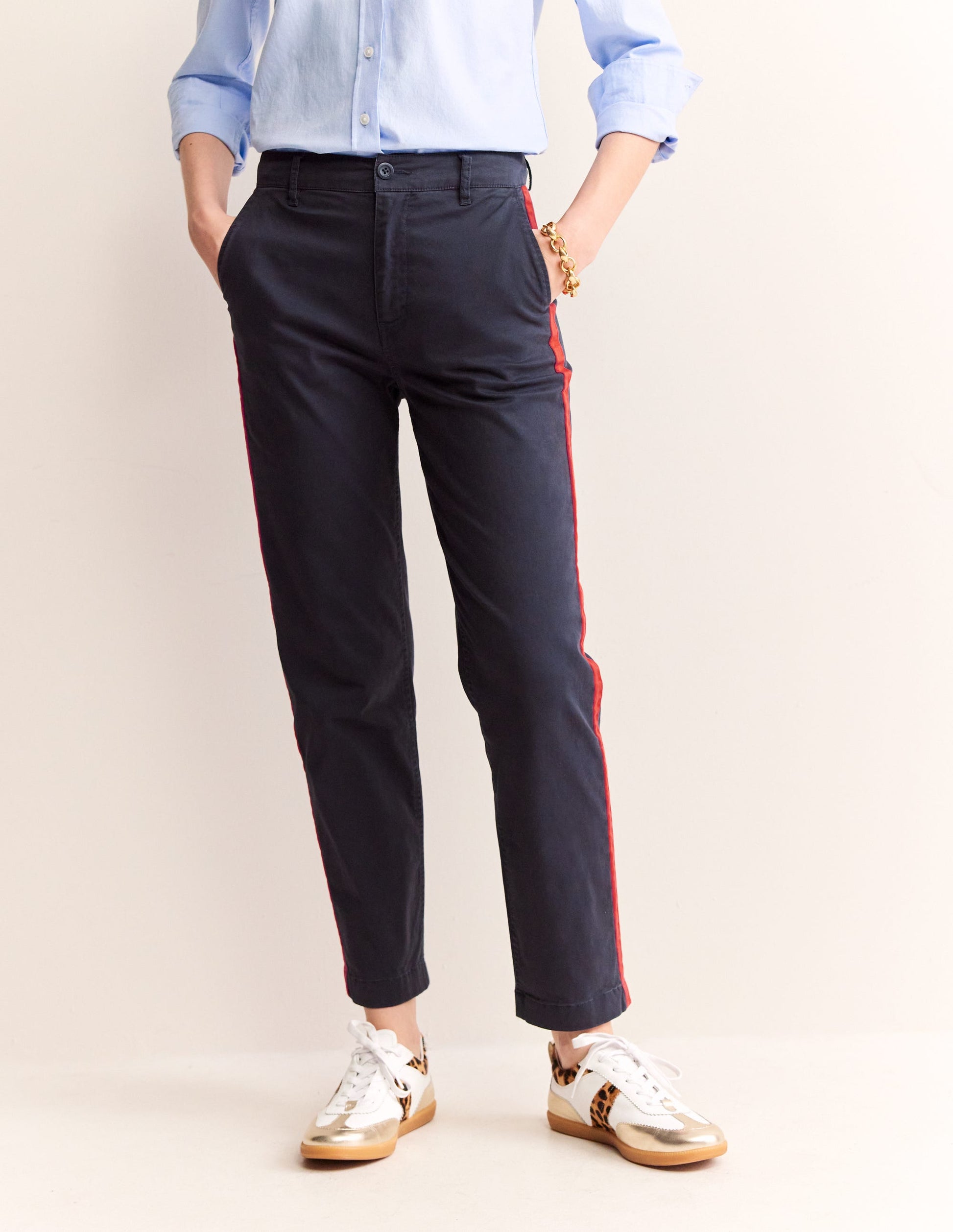 Barnsbury Chino Trousers-Navy Side Stripe-3
