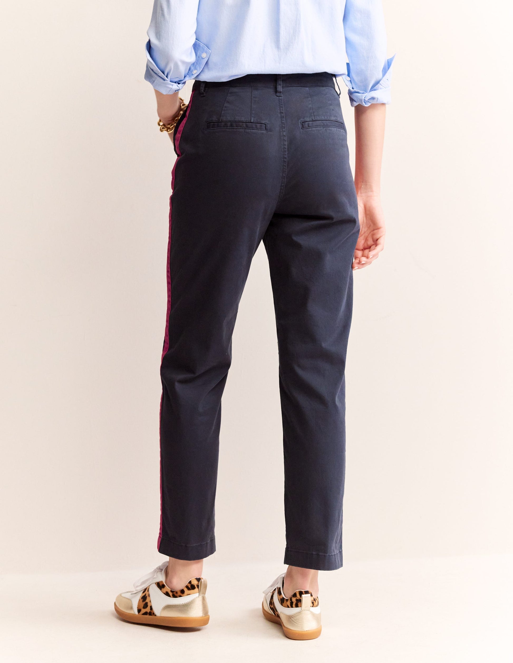 Barnsbury Chino Trousers-Navy Side Stripe-4