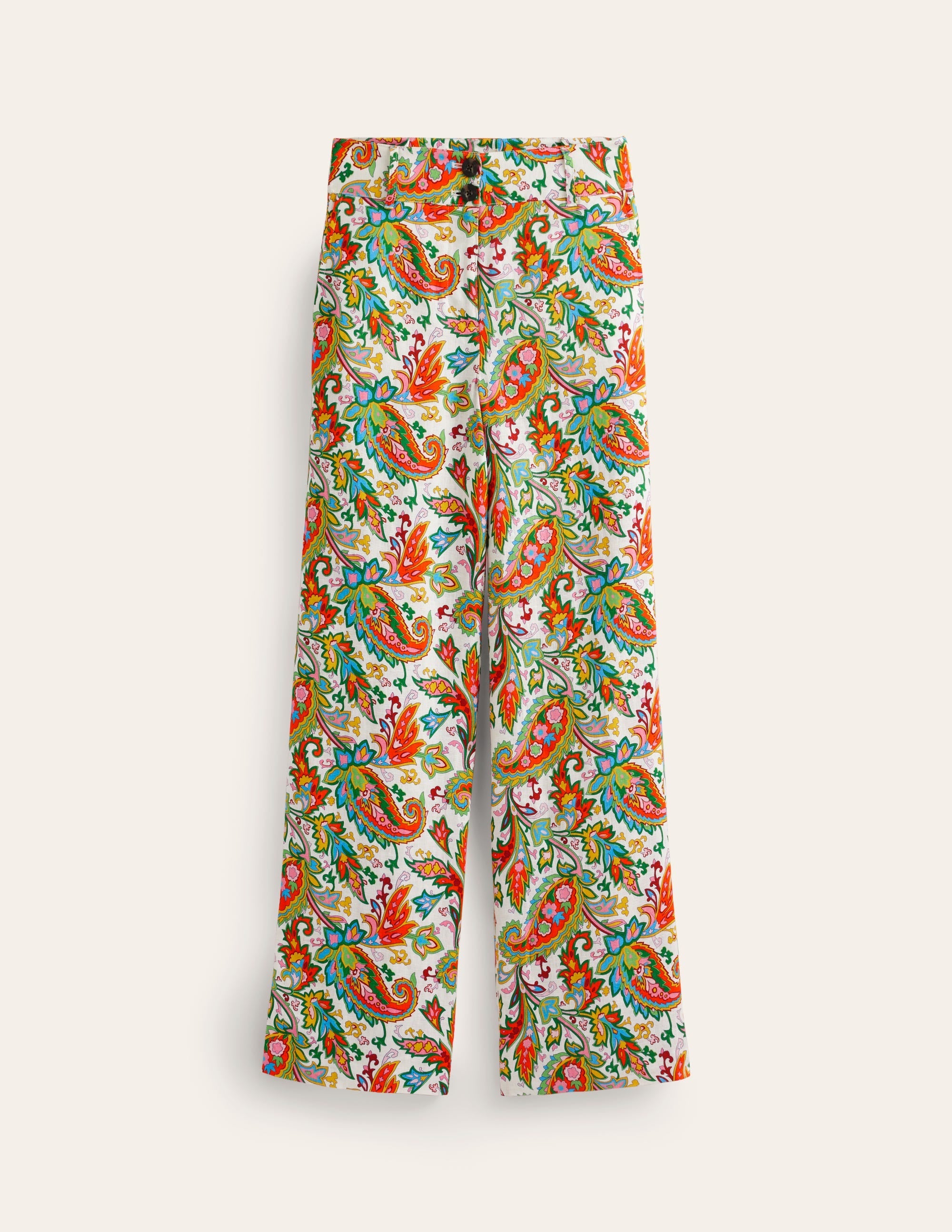 Westbourne Linen Trousers-Ivory, Paisley Azure - Image 6