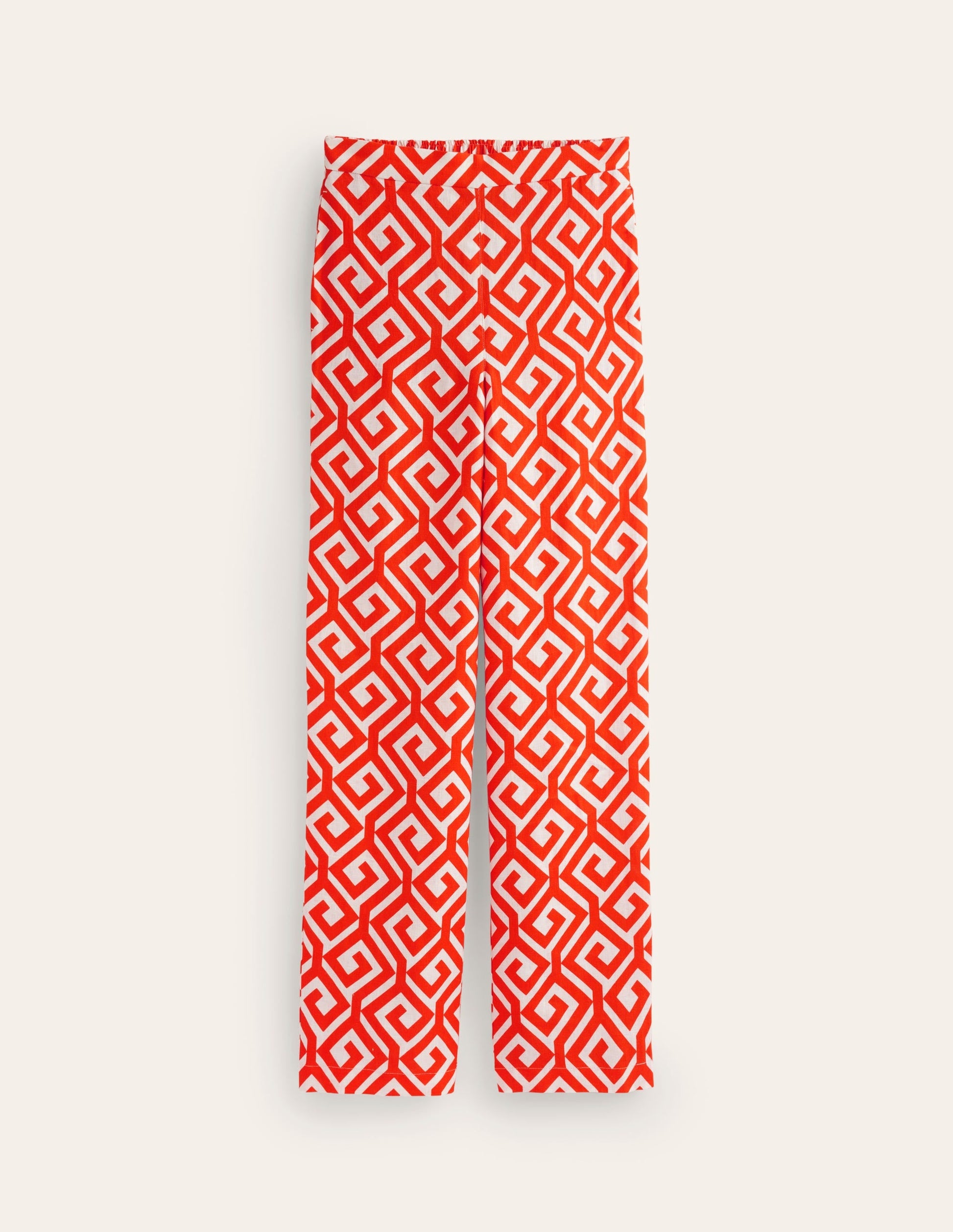 Hampstead Linen Trousers-Flame Scarlet, Maze-6
