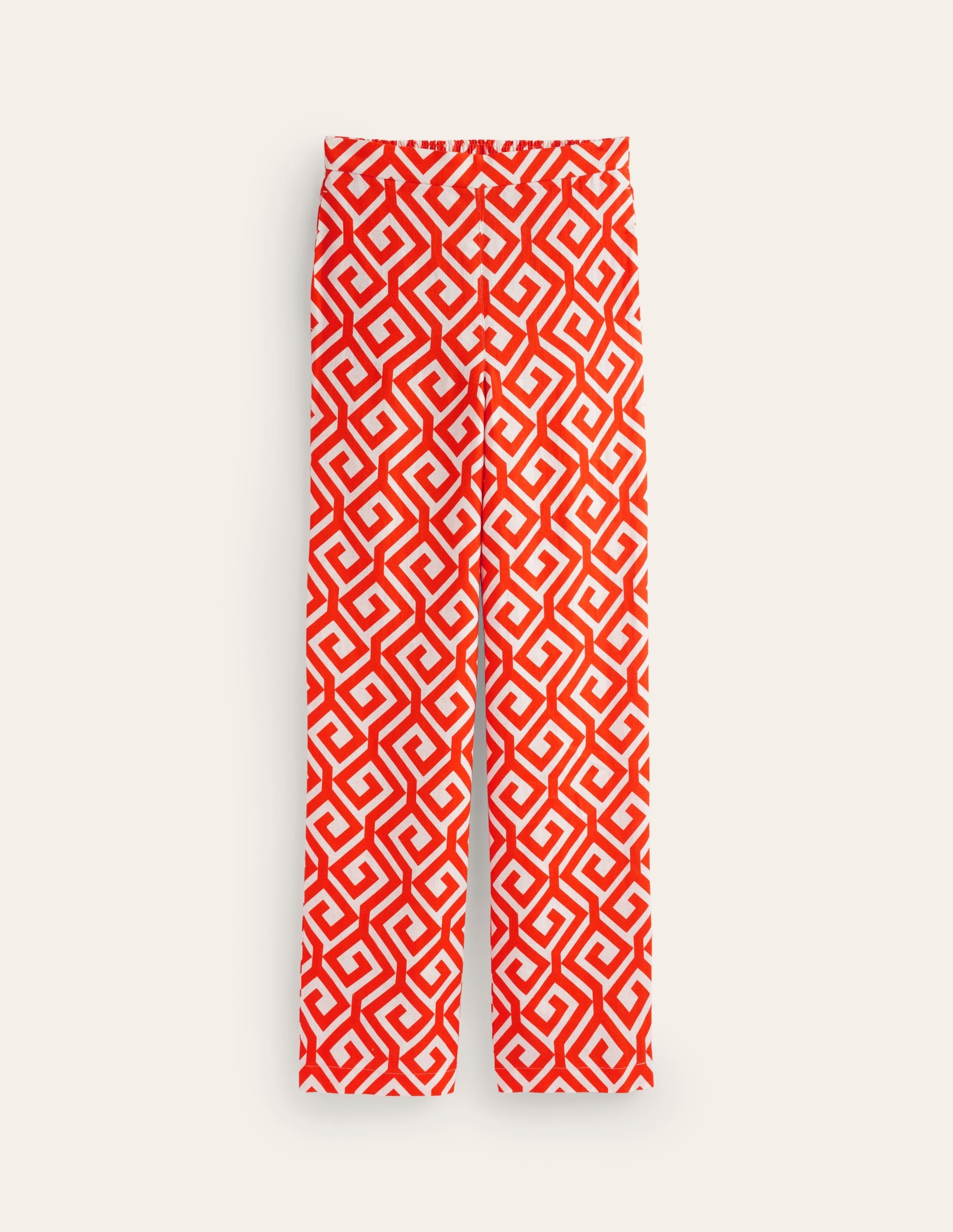 Hampstead Linen Trousers-Flame Scarlet, Maze - Image 6