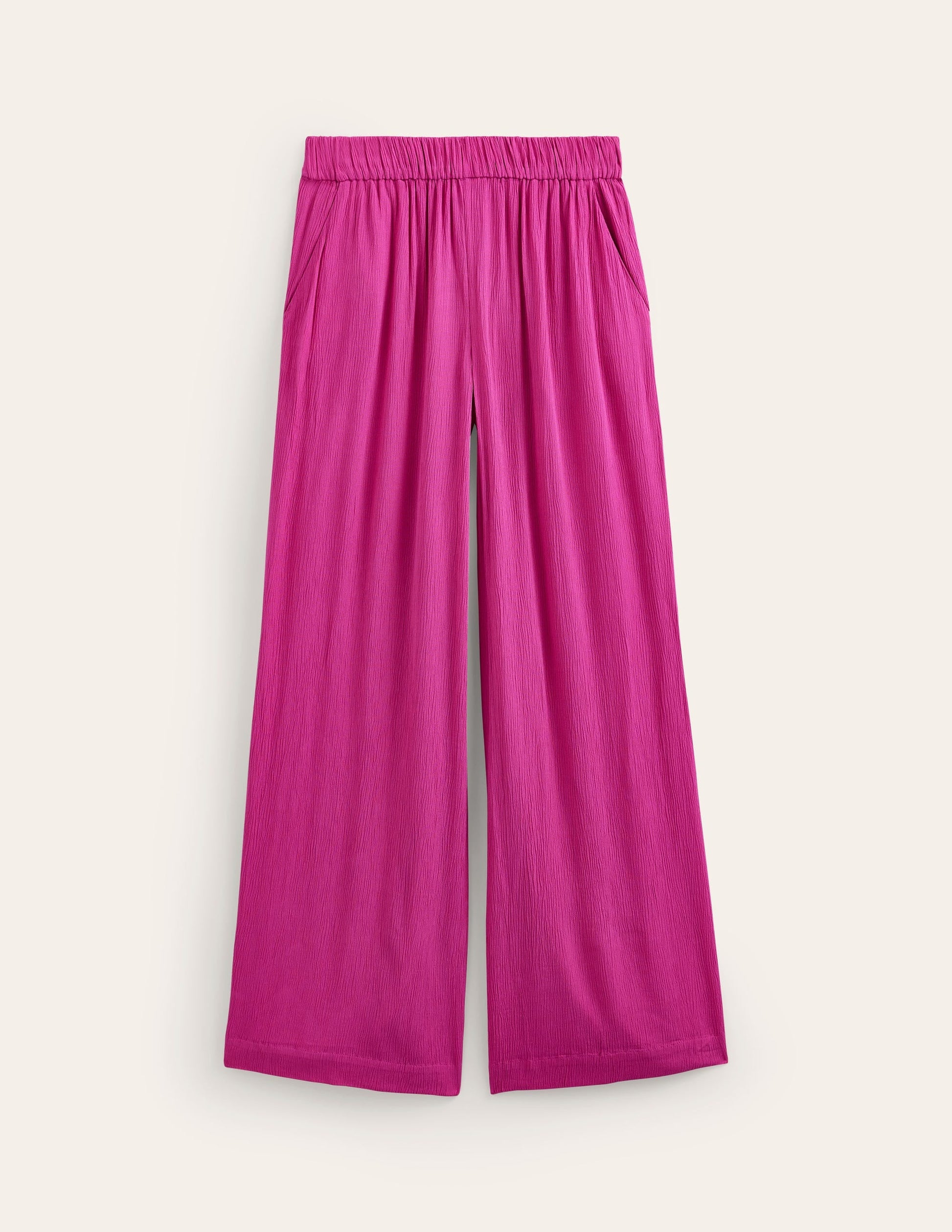 Crinkle Wide Trousers-Phlox Pink-5