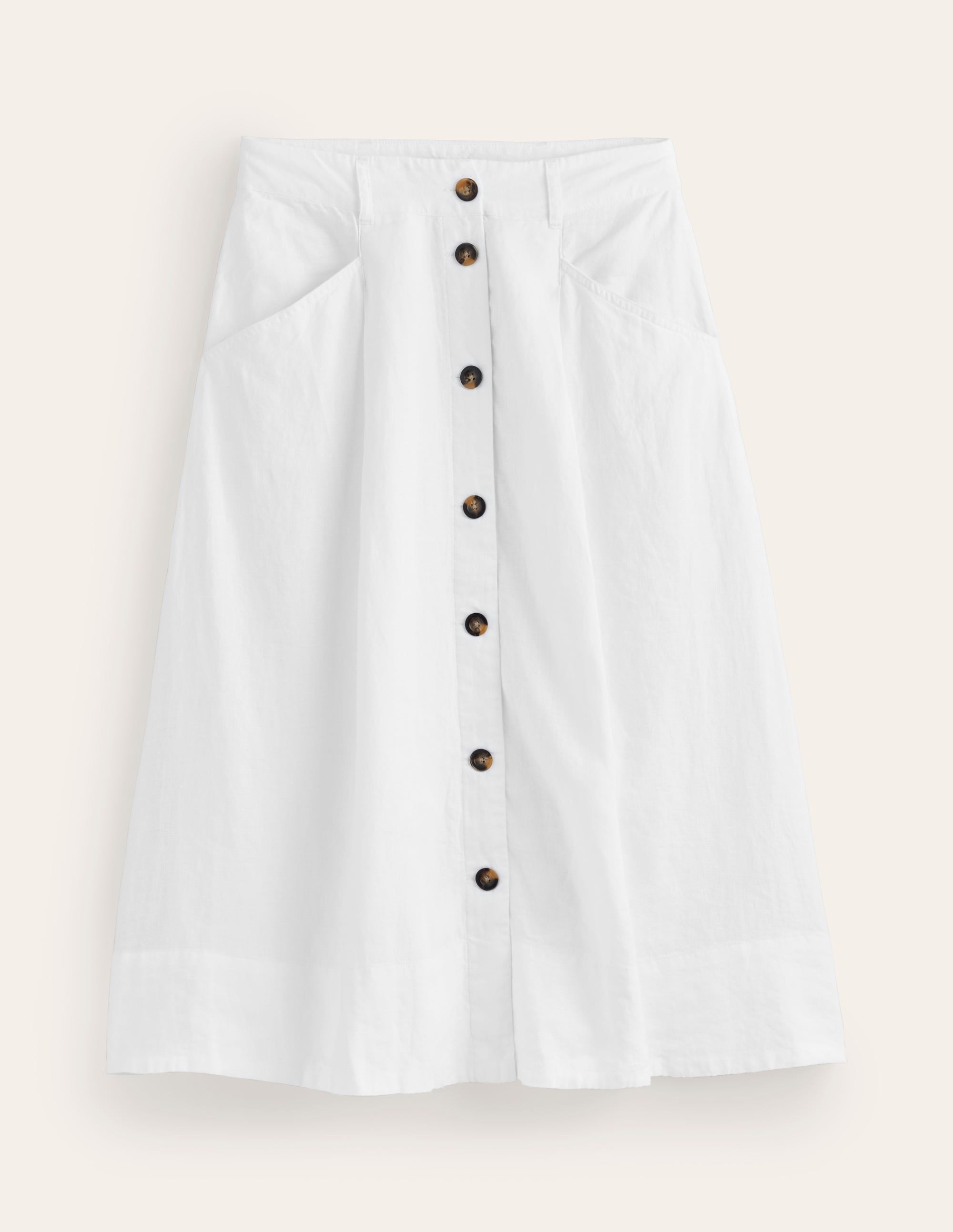 Petra Linen Midi Skirt-White - Image 5