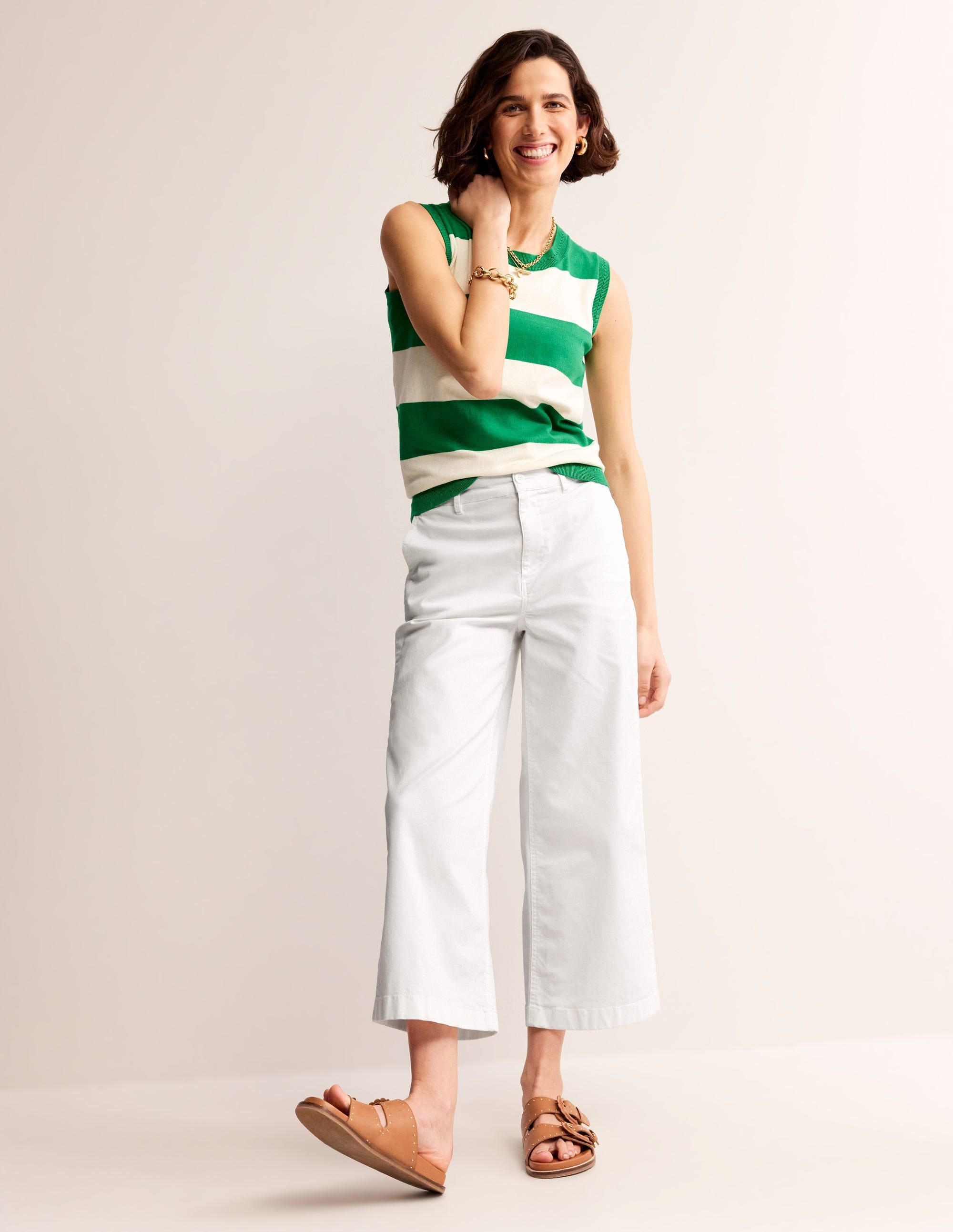 BARNSBURY WIDE LEG CHINO-White - Image 1