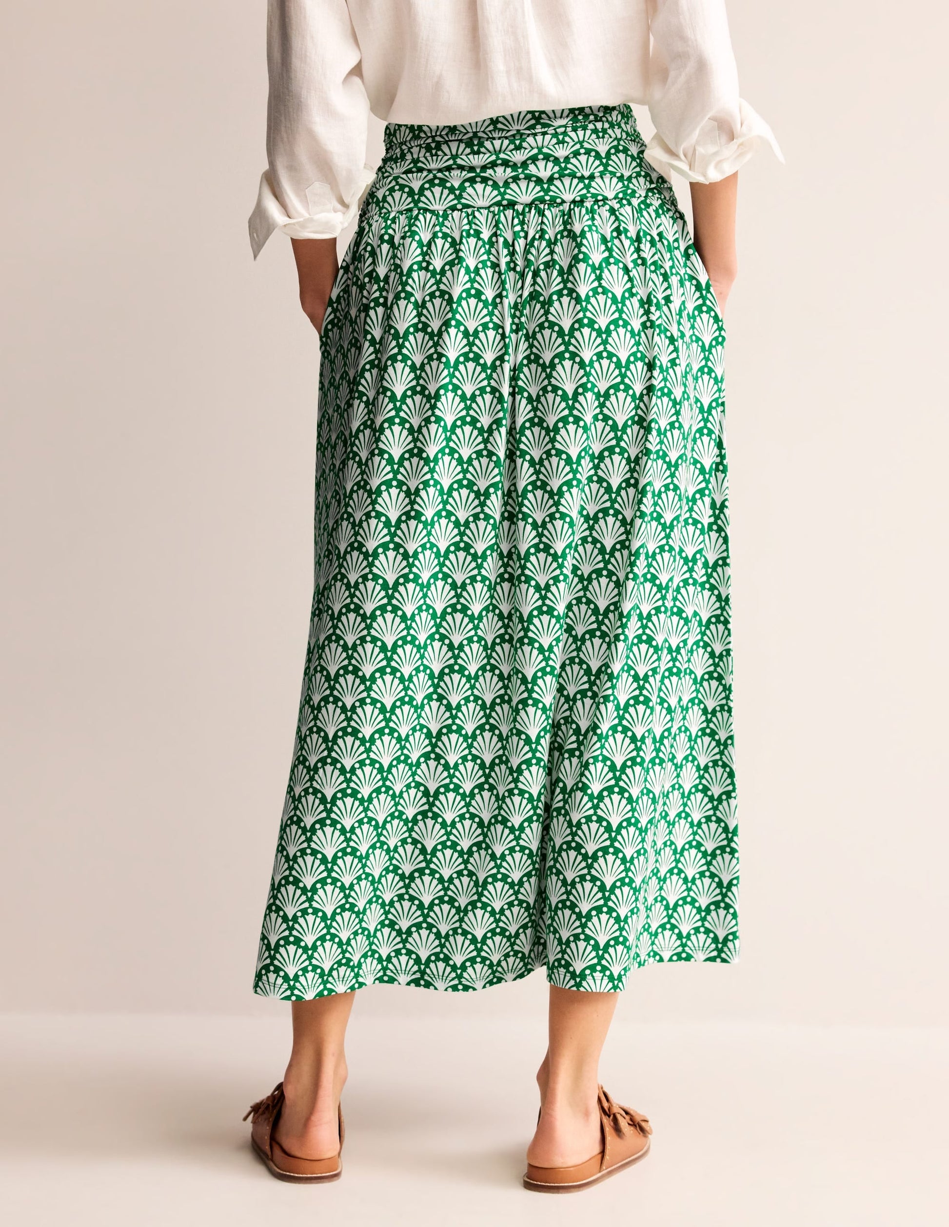 Rosaline Jersey Skirt-Green Tambourine, Shells-3