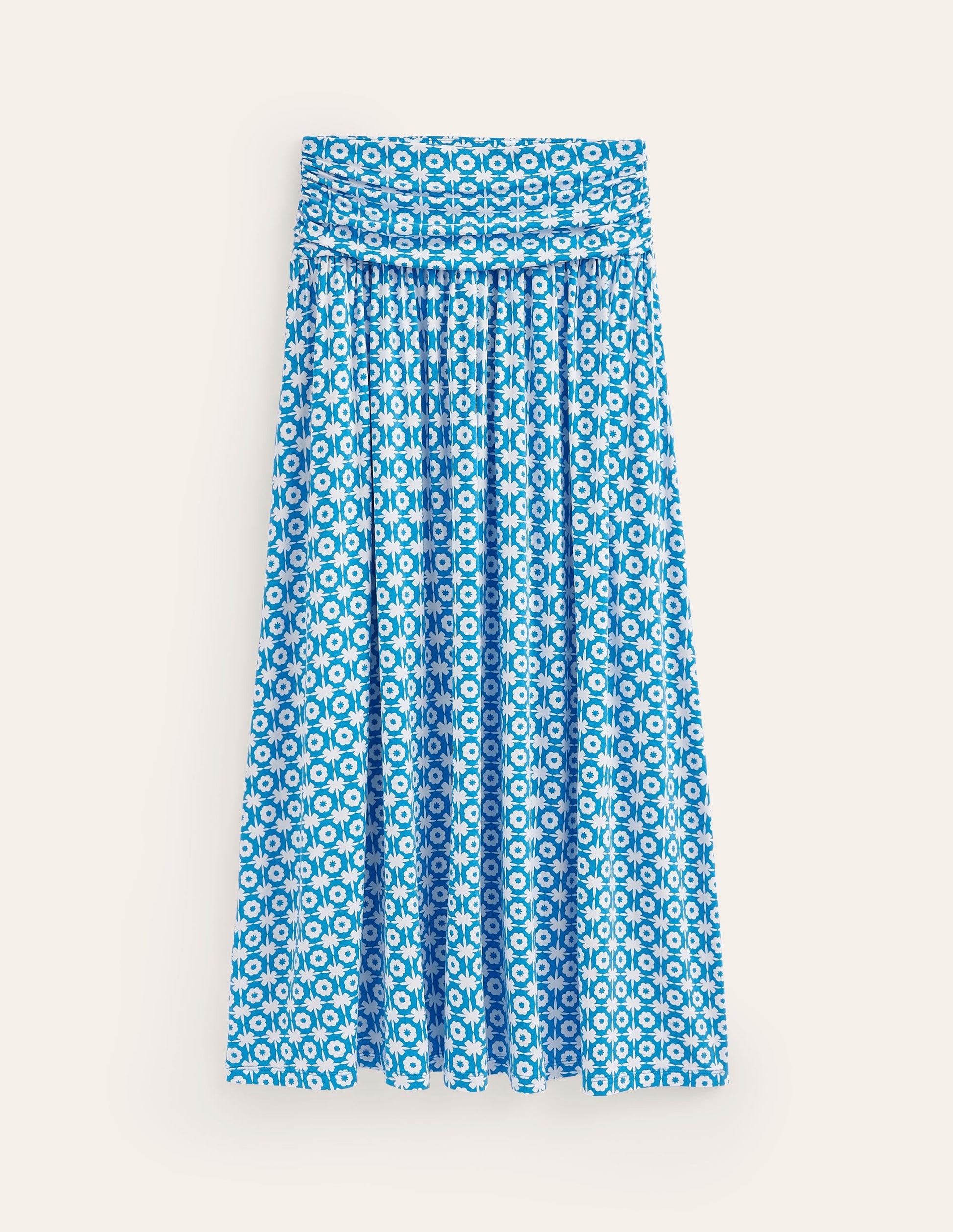 Rosaline Jersey Skirt-Brilliant Blue, Blossom Tile-5