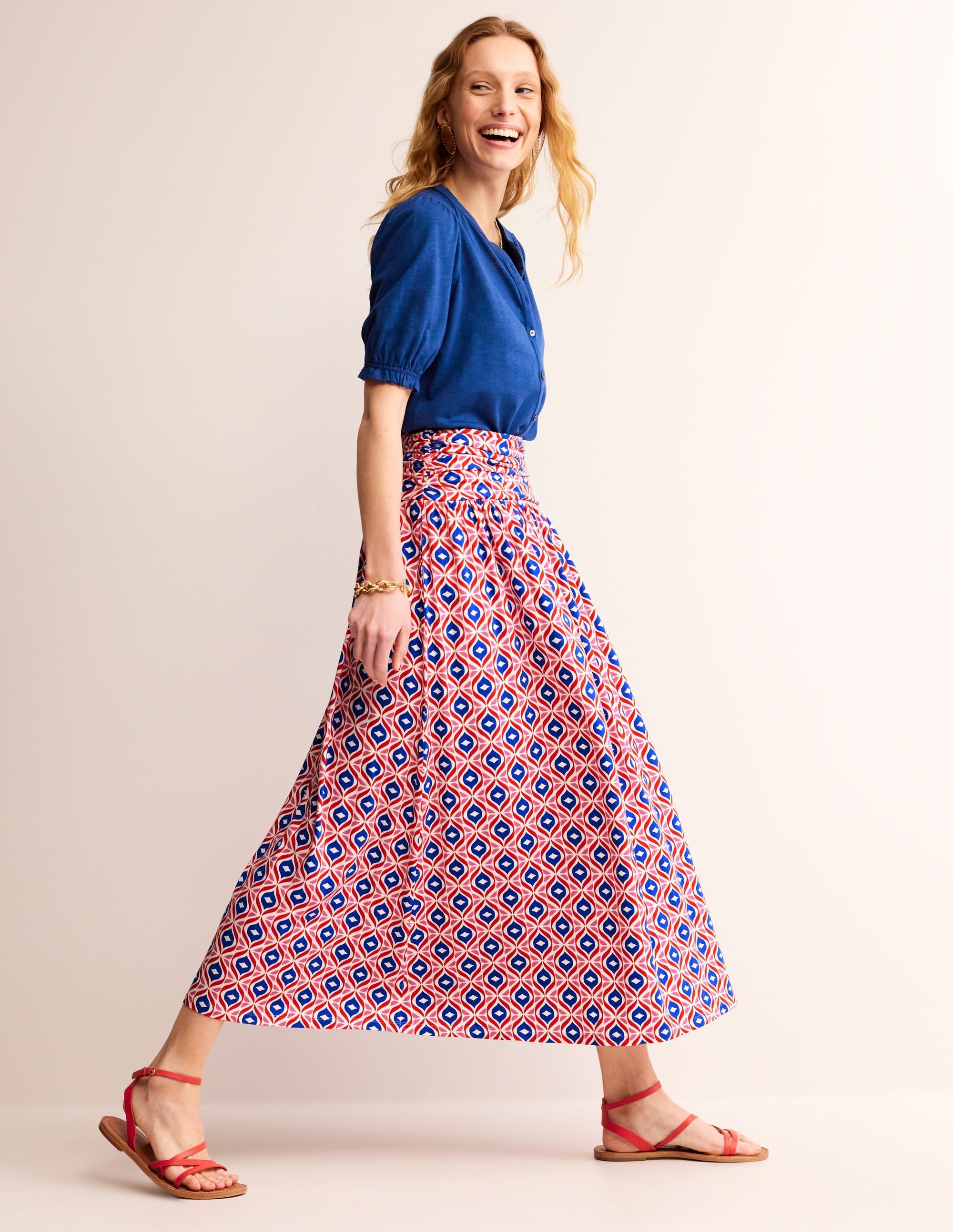 Rosaline Jersey Skirt-Rubicondo, Diamond Wave - Image 1