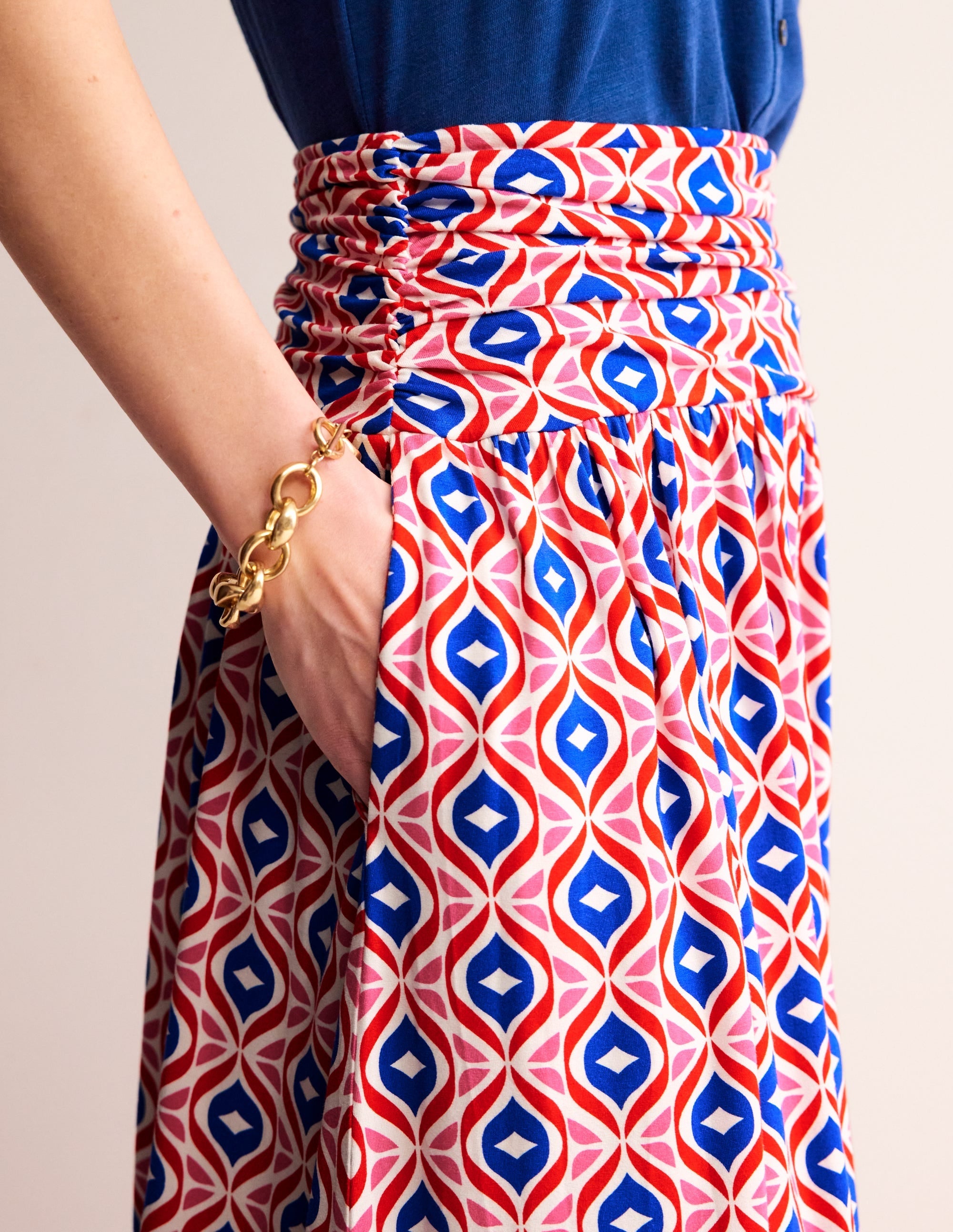Rosaline Jersey Skirt-Rubicondo, Diamond Wave - Image 2