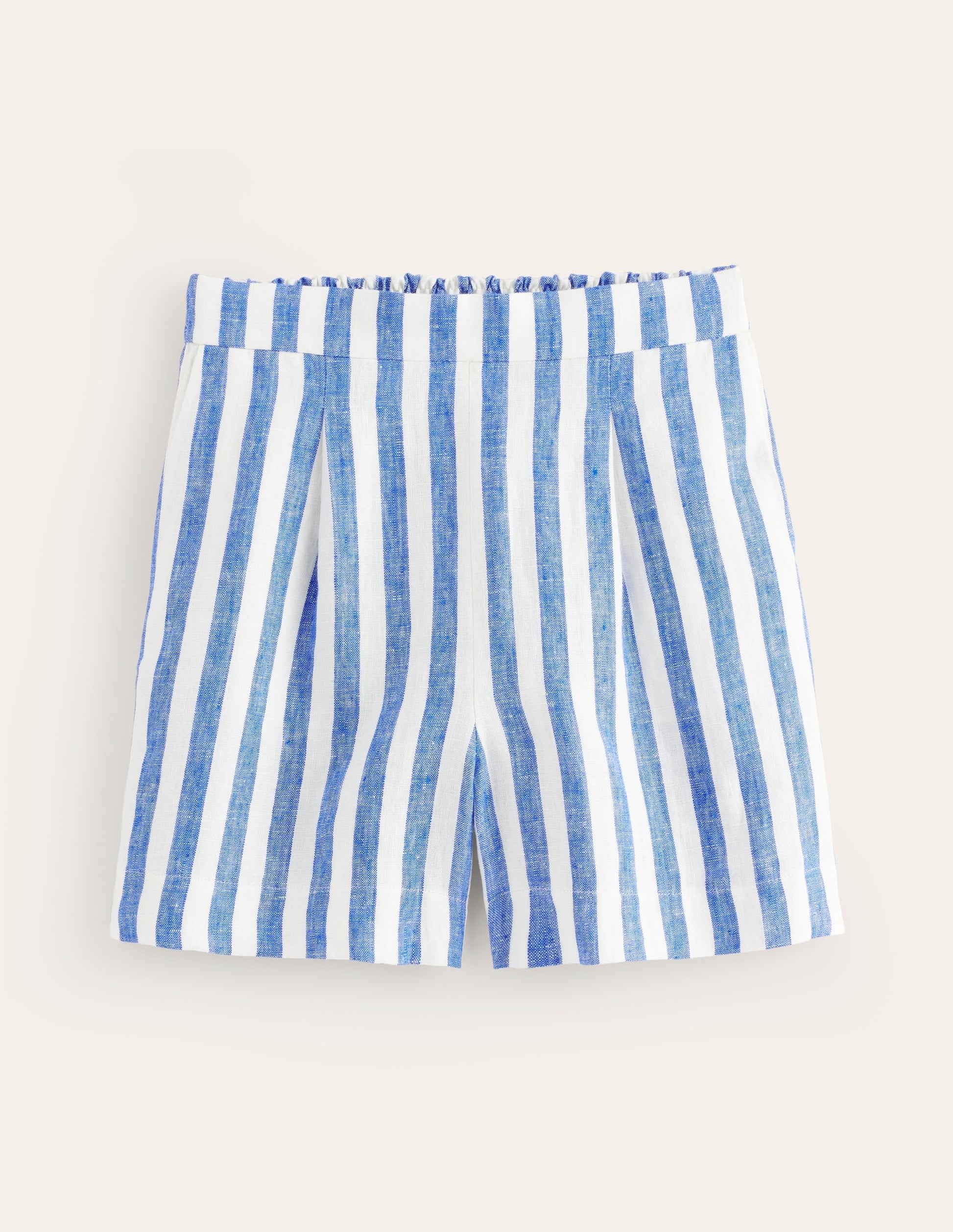 Hampstead Linen Shorts-Cobalt & Ivory Stripe-6