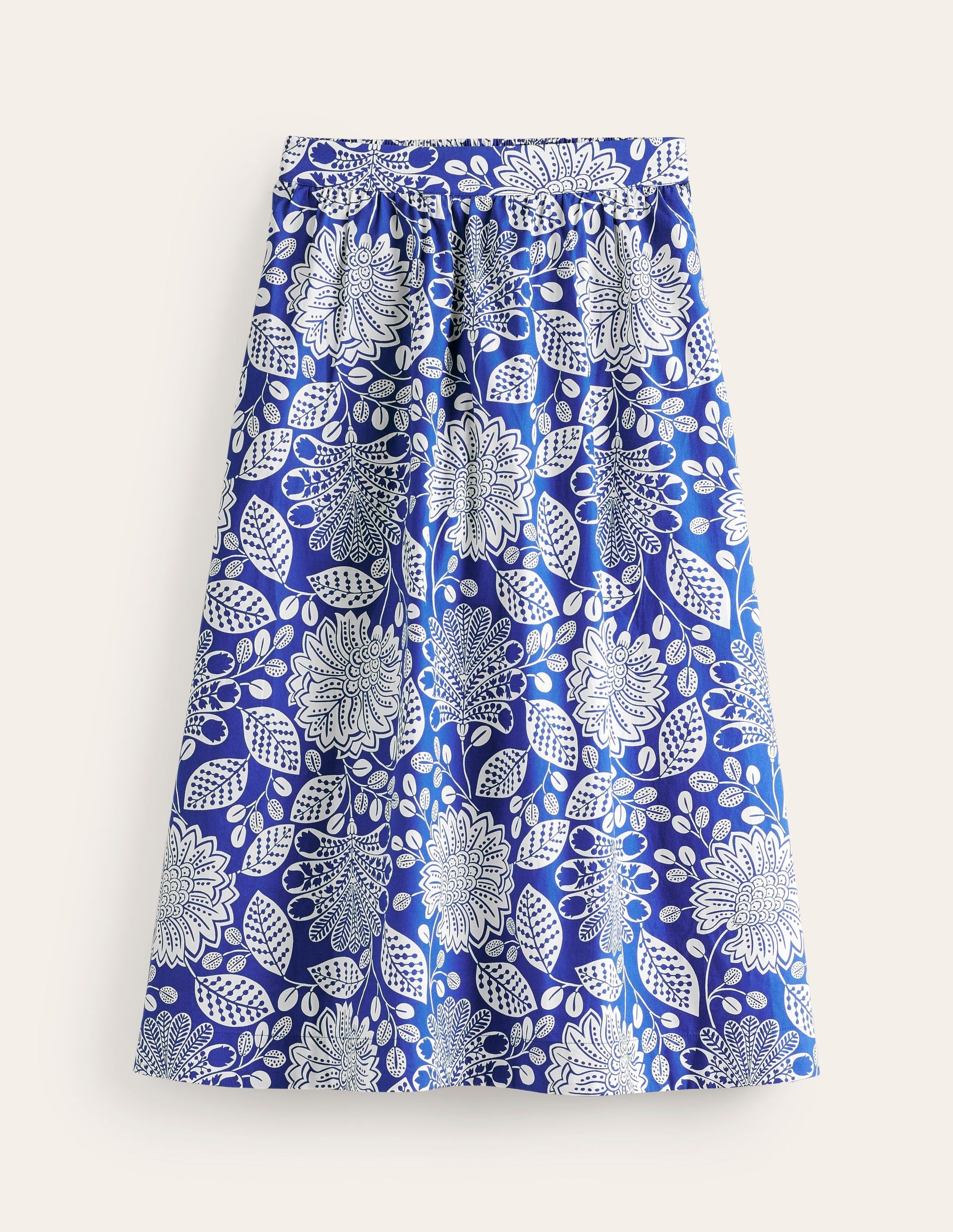 Hattie Poplin Midi Skirt-Surf The Web, Gardenia Swirl-5