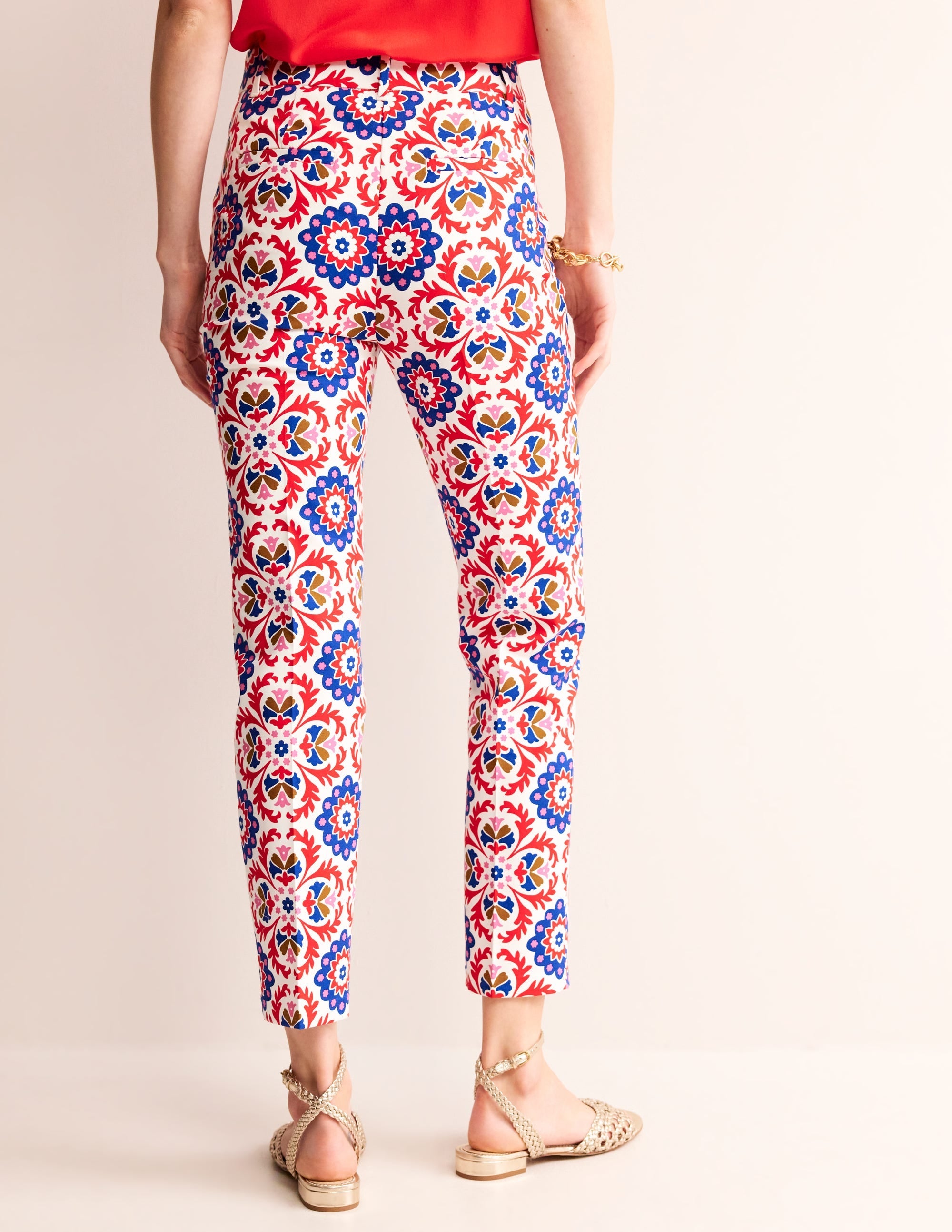 Highgate Sateen Trousers-Rubicondo, Mosaic Bloom - Image 3