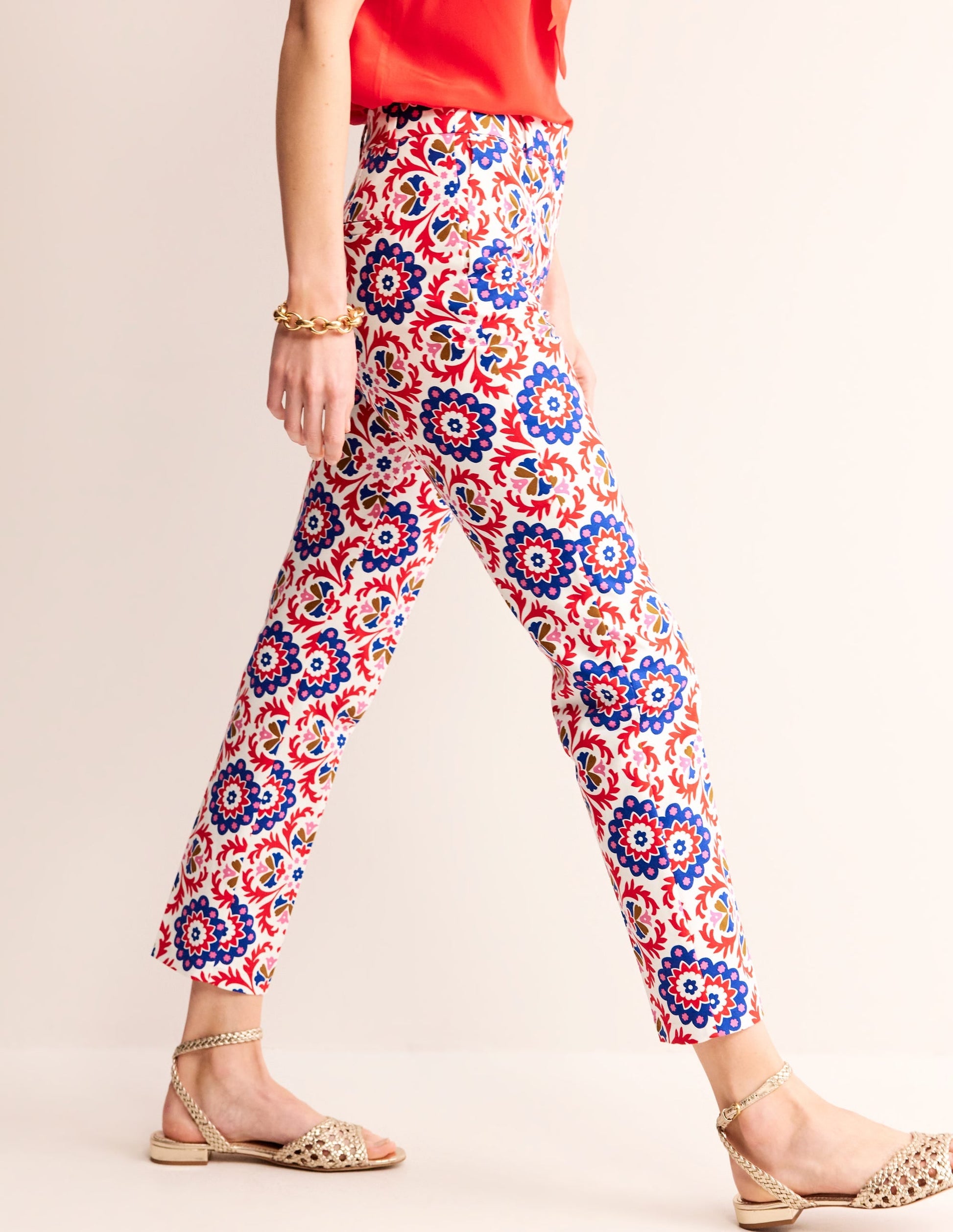 Highgate Sateen Trousers-Rubicondo, Mosaic Bloom-4