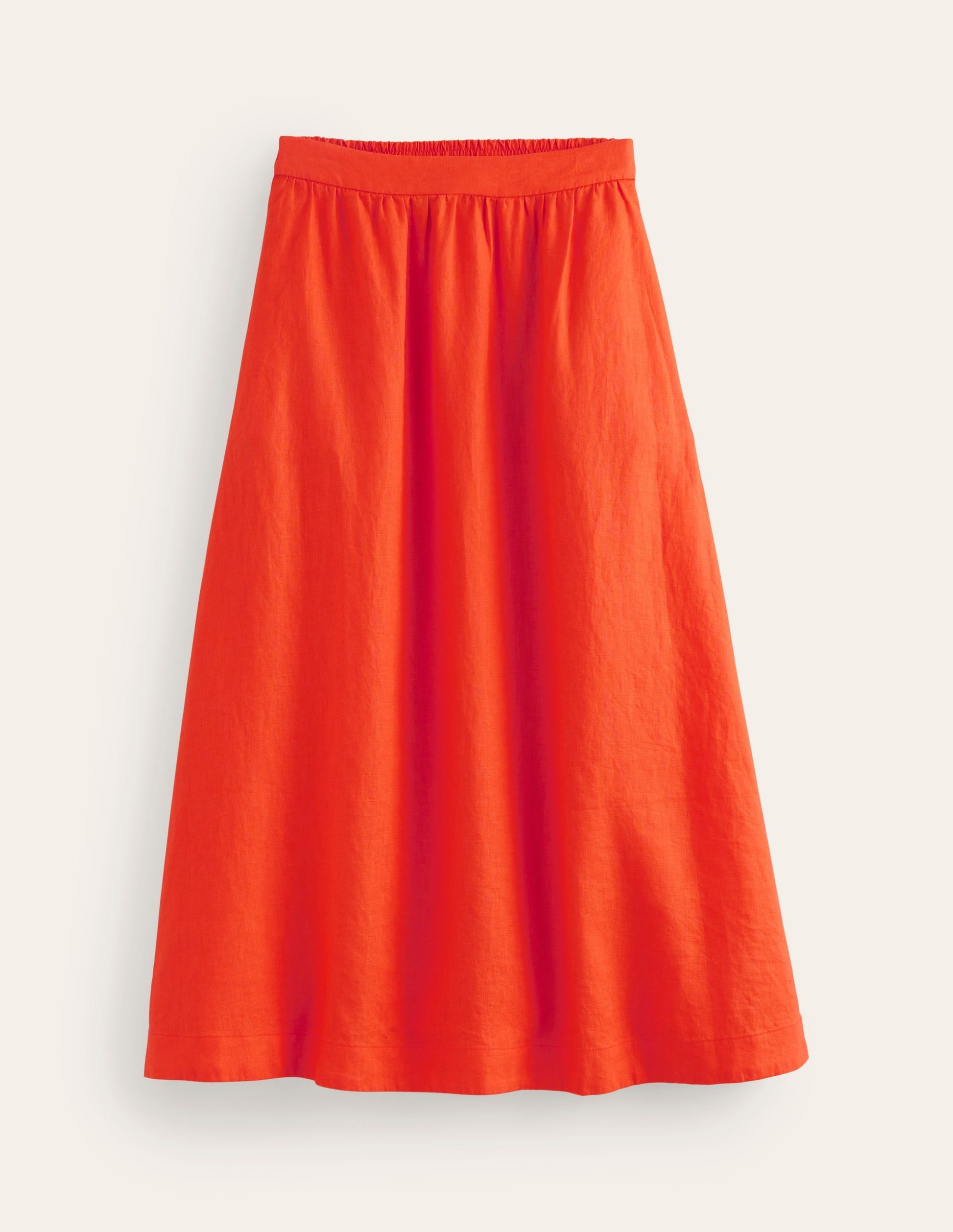 Florence Linen Skirt-Mandarin Orange-5