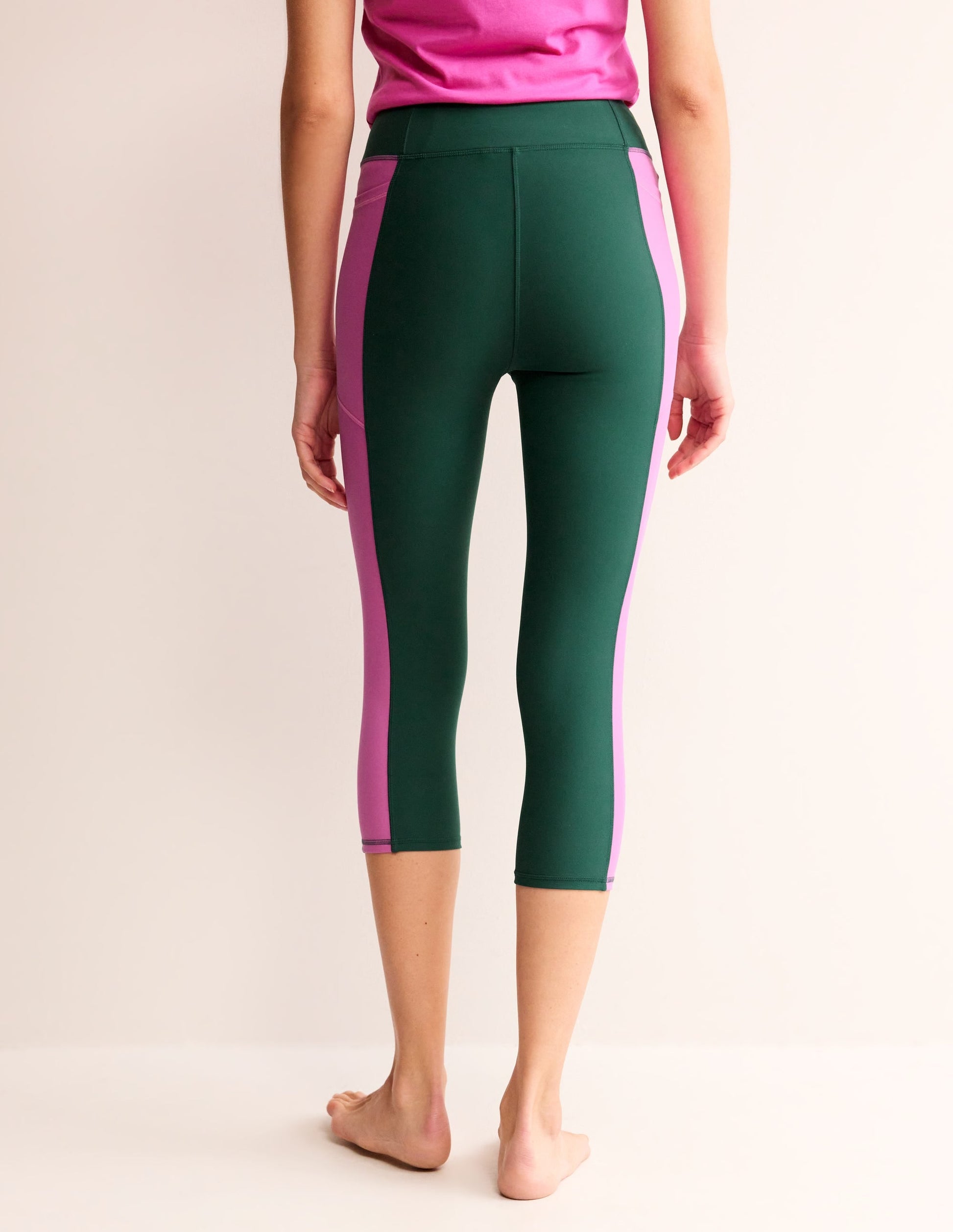Colour Block 7/8 Leggings-Green/Pink Colourblock-3