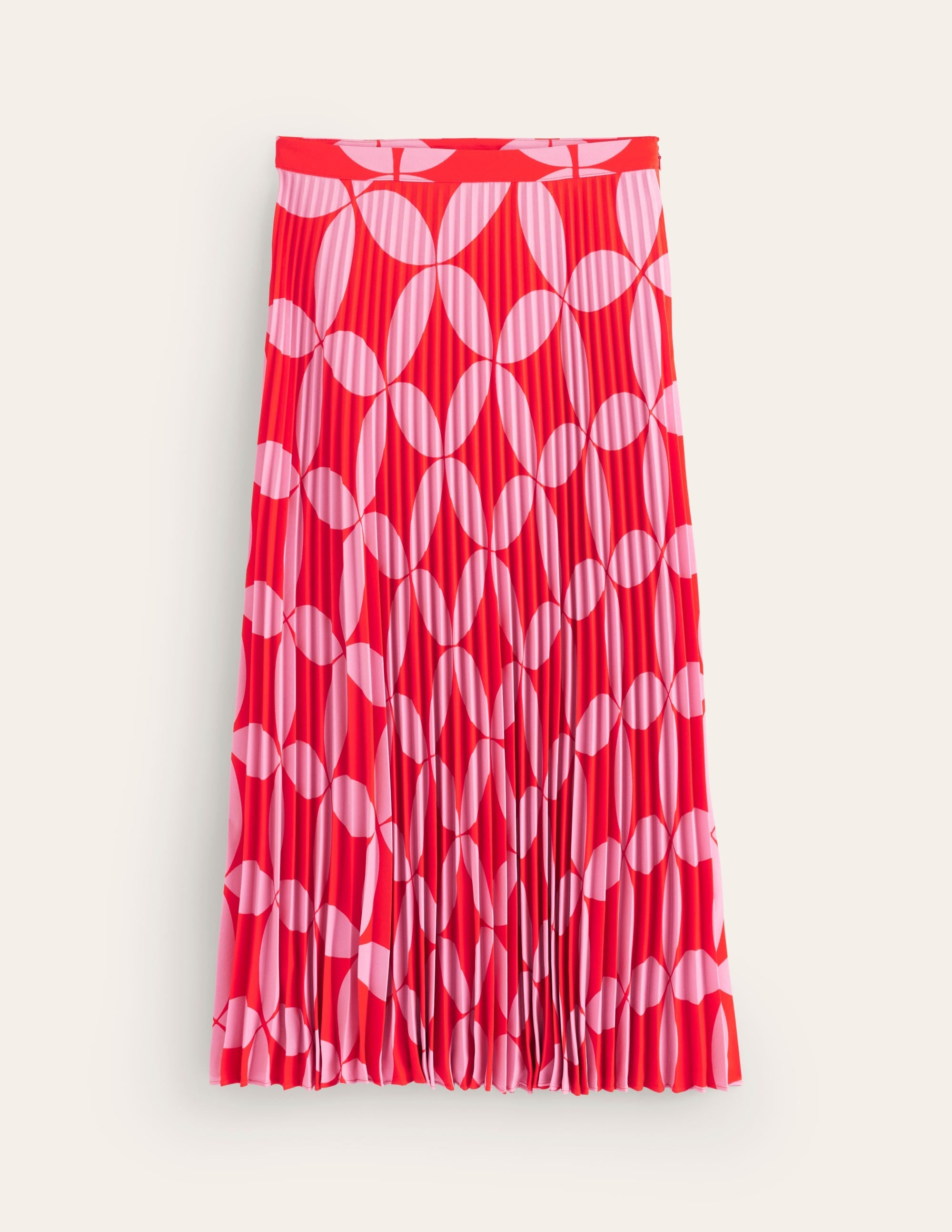 Pleated Midi Skirt-Flame Scarlet, Diamond Terrace - Image 5