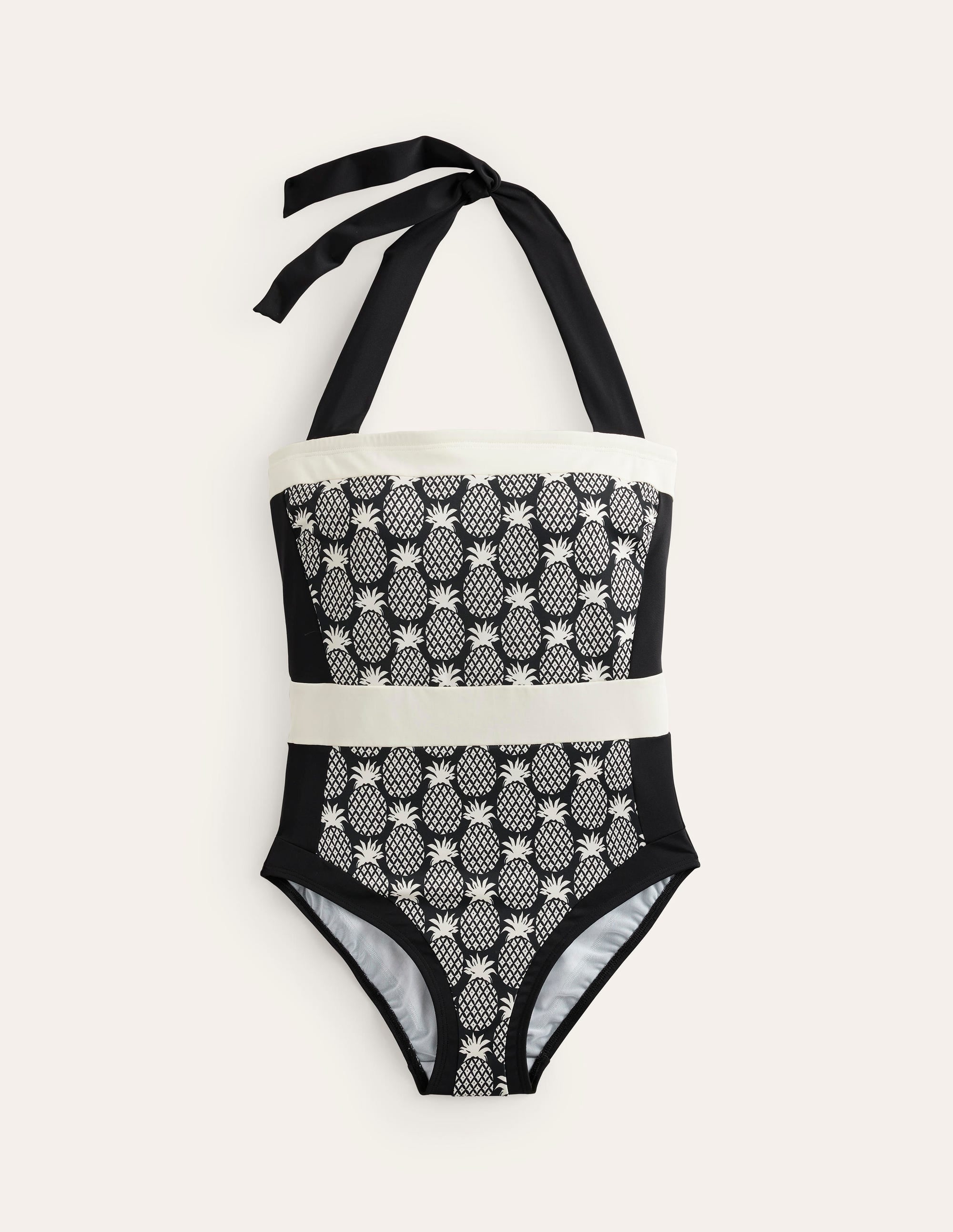 Santorini Halterneck Swimsuit-Black, Pineapple Geo - Image 5