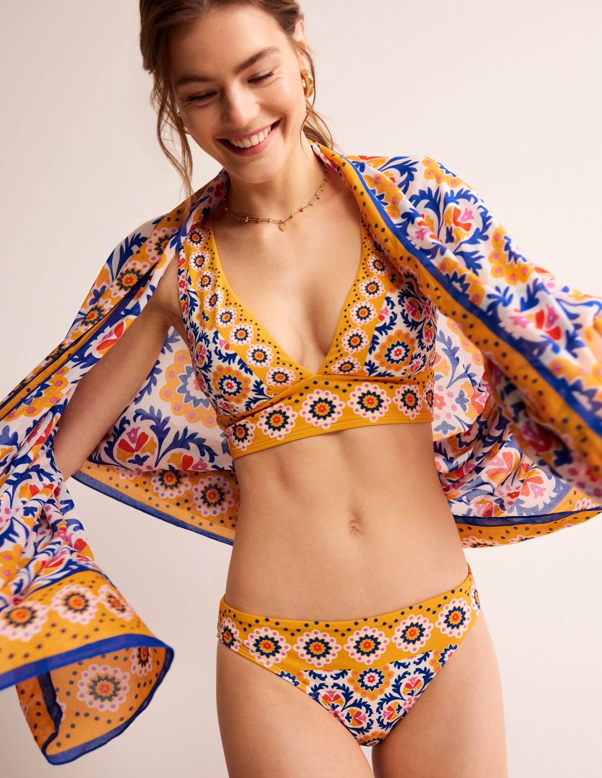 Classic Bikini Bottoms-Artisan Gold, Mosaic Tile-1