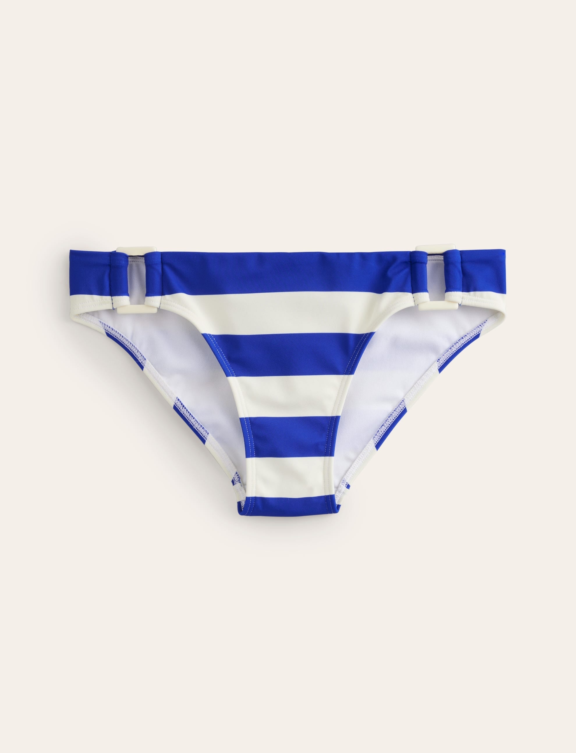 Resin Buckle Bikini Bottoms-Blue/ Ivory Stripe - Image 5