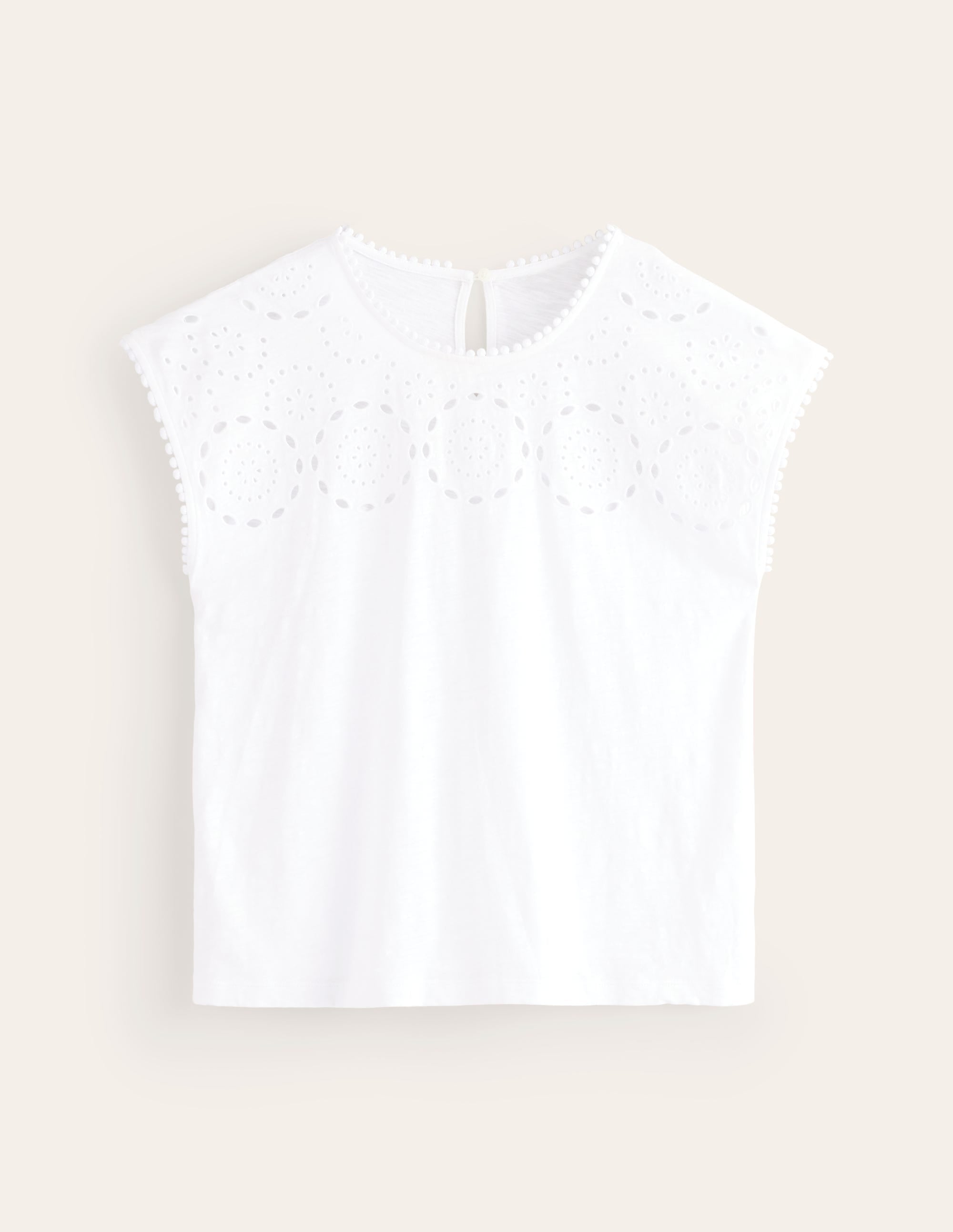 Sasha Broderie T-Shirt-White - Image 6