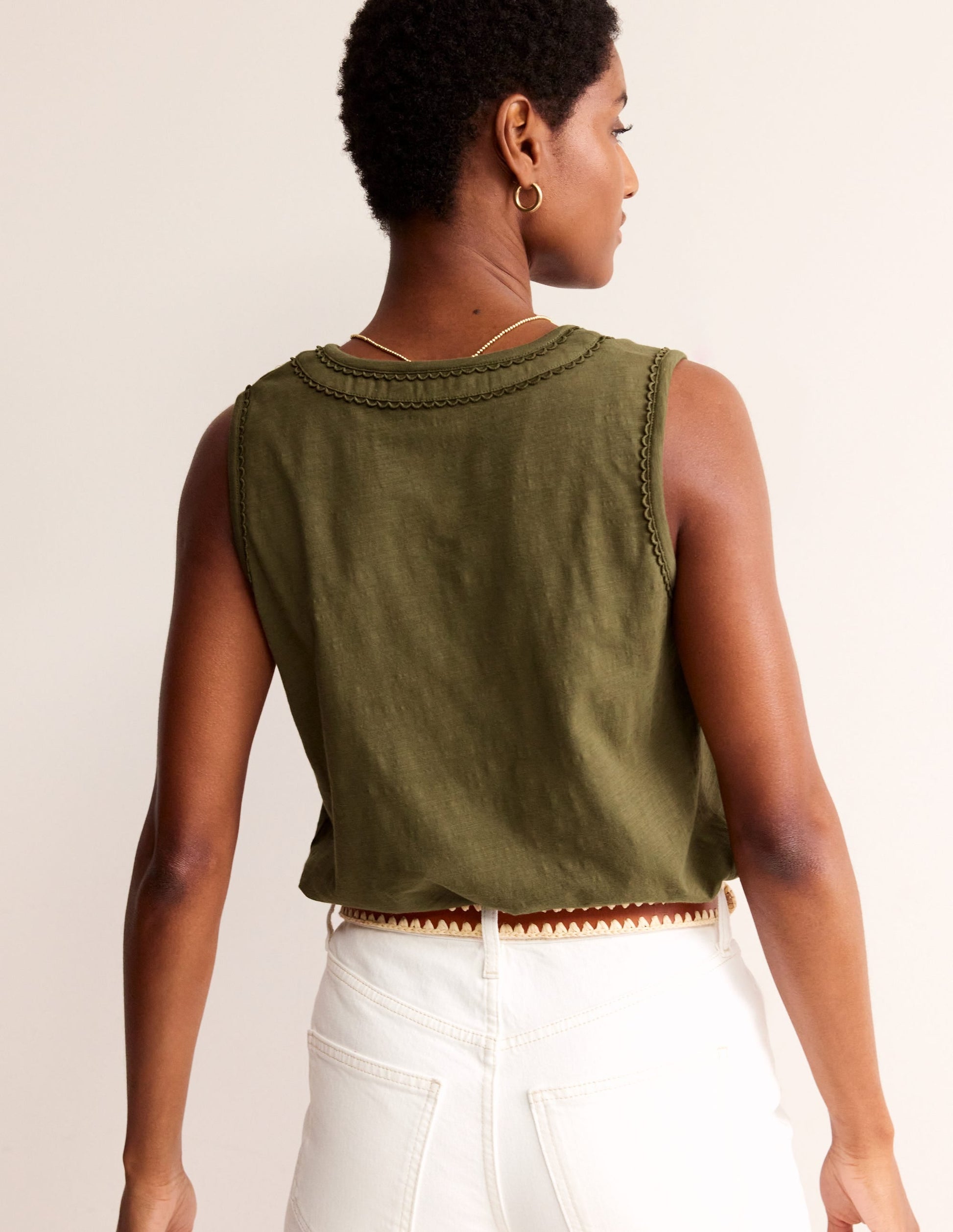 Trim Detail Vest-Winter Moss-3
