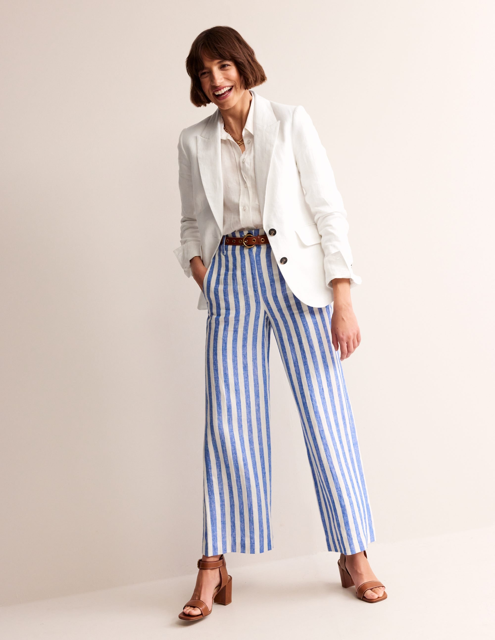 Marylebone Linen Blazer-White - Image 5