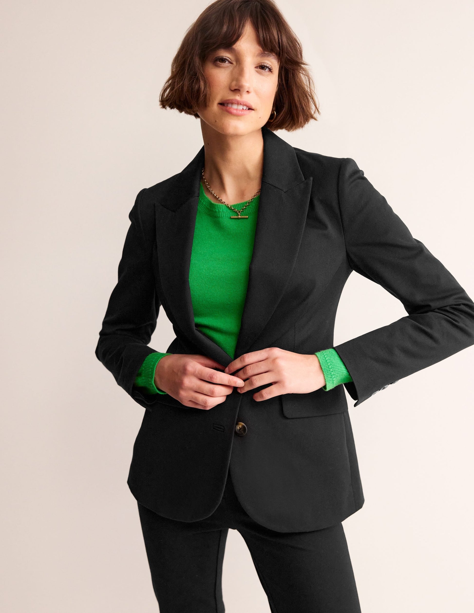 Marylebone Bi-stretch Blazer-Black-1