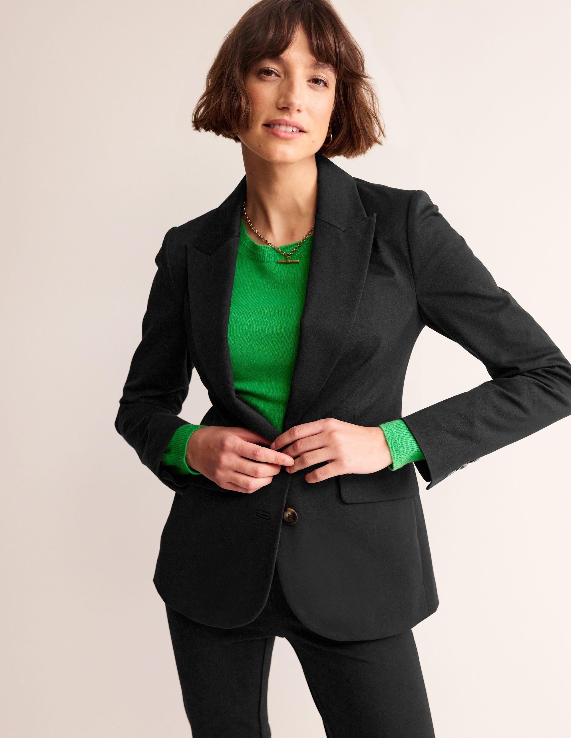 Marylebone Bi-stretch Blazer-Black - Image 1