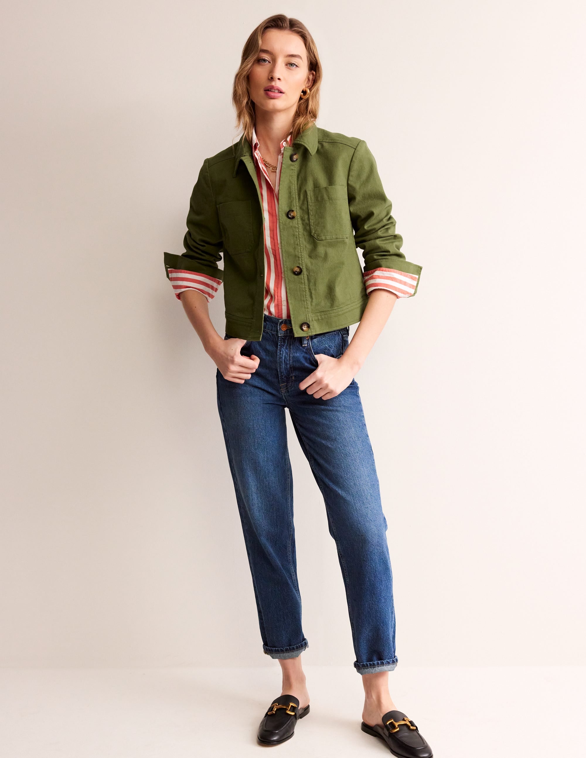 Casual Crop Jacket-Spruce - Image 5