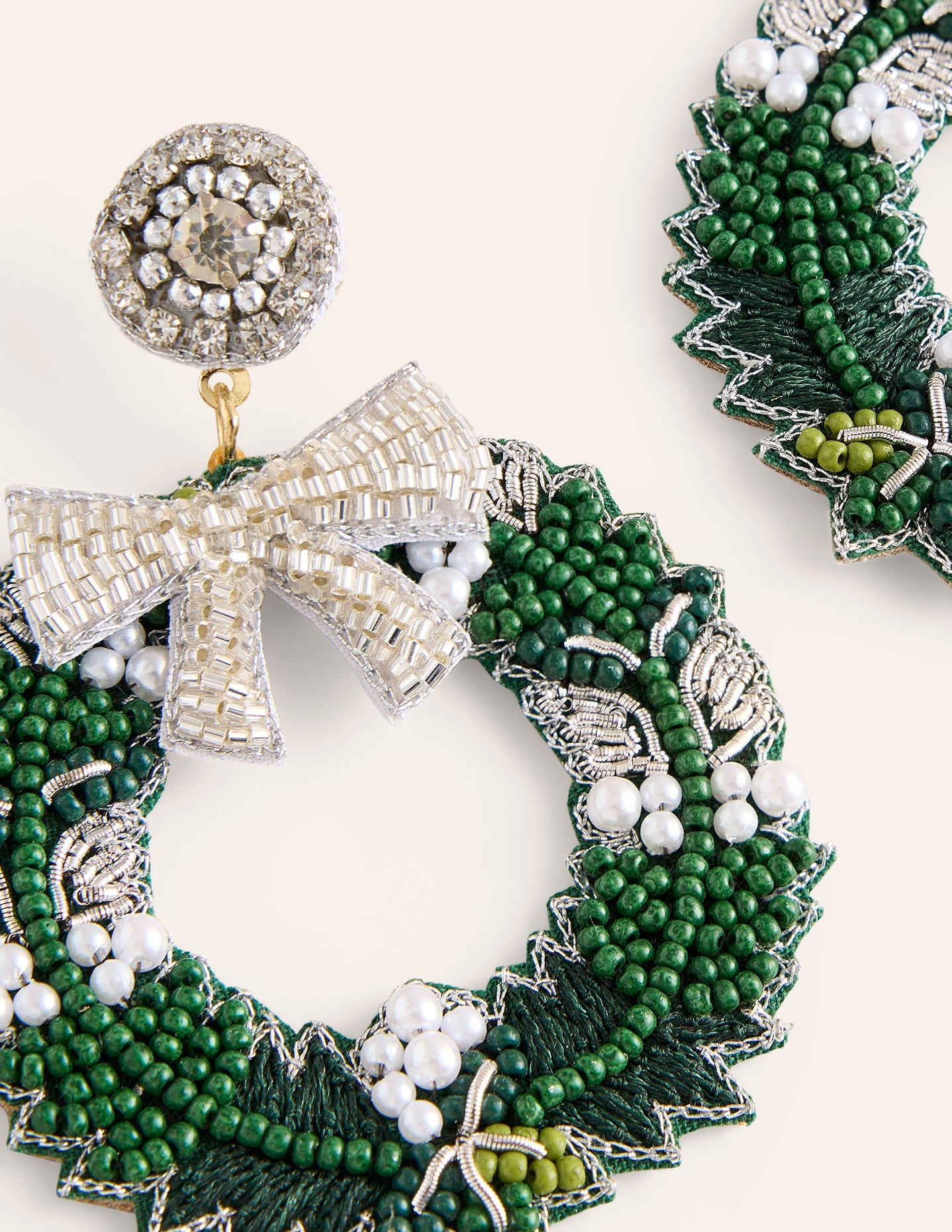 Novelty Christmas Earrings-Wreath-4