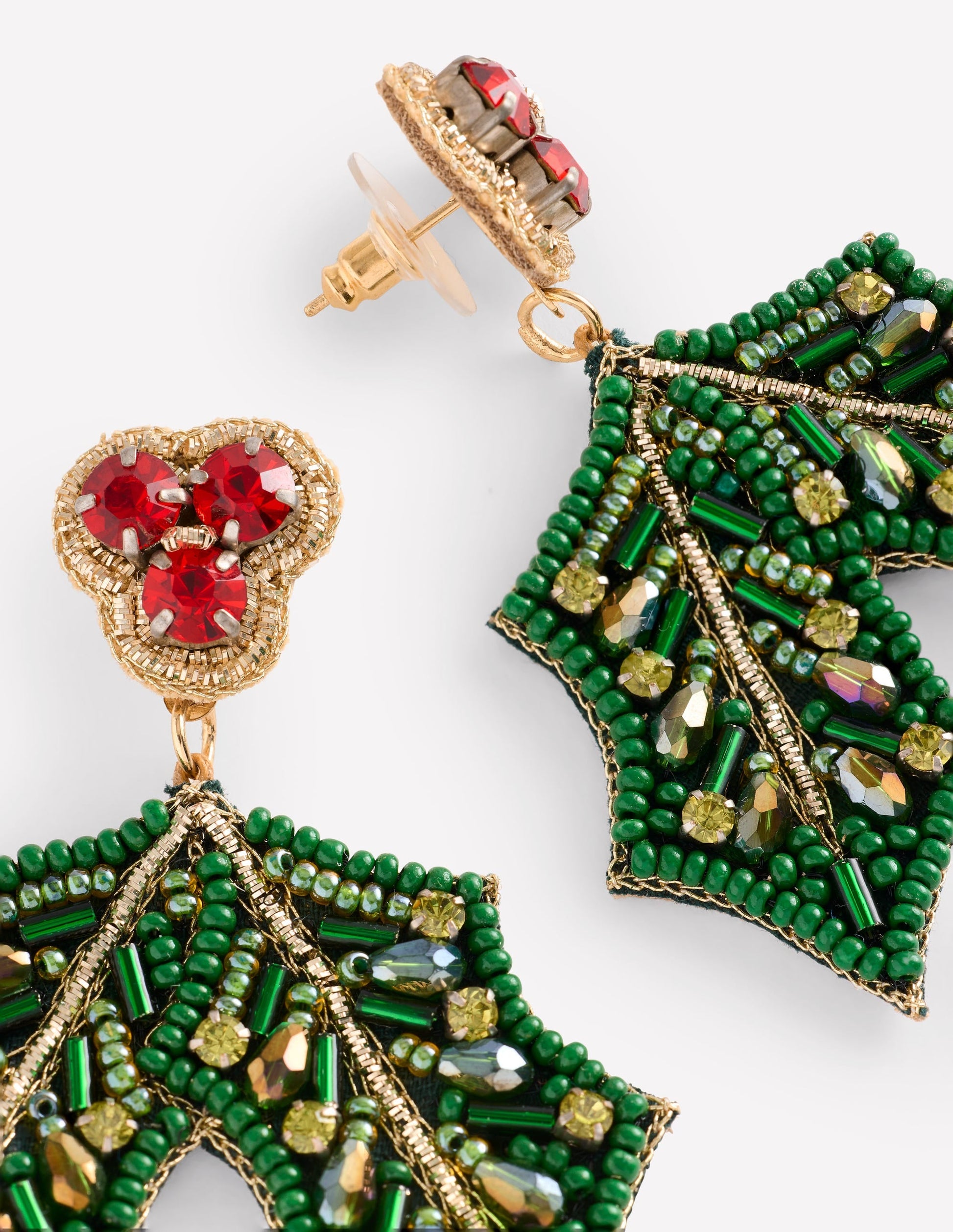 Novelty Christmas Earrings-Holly-3