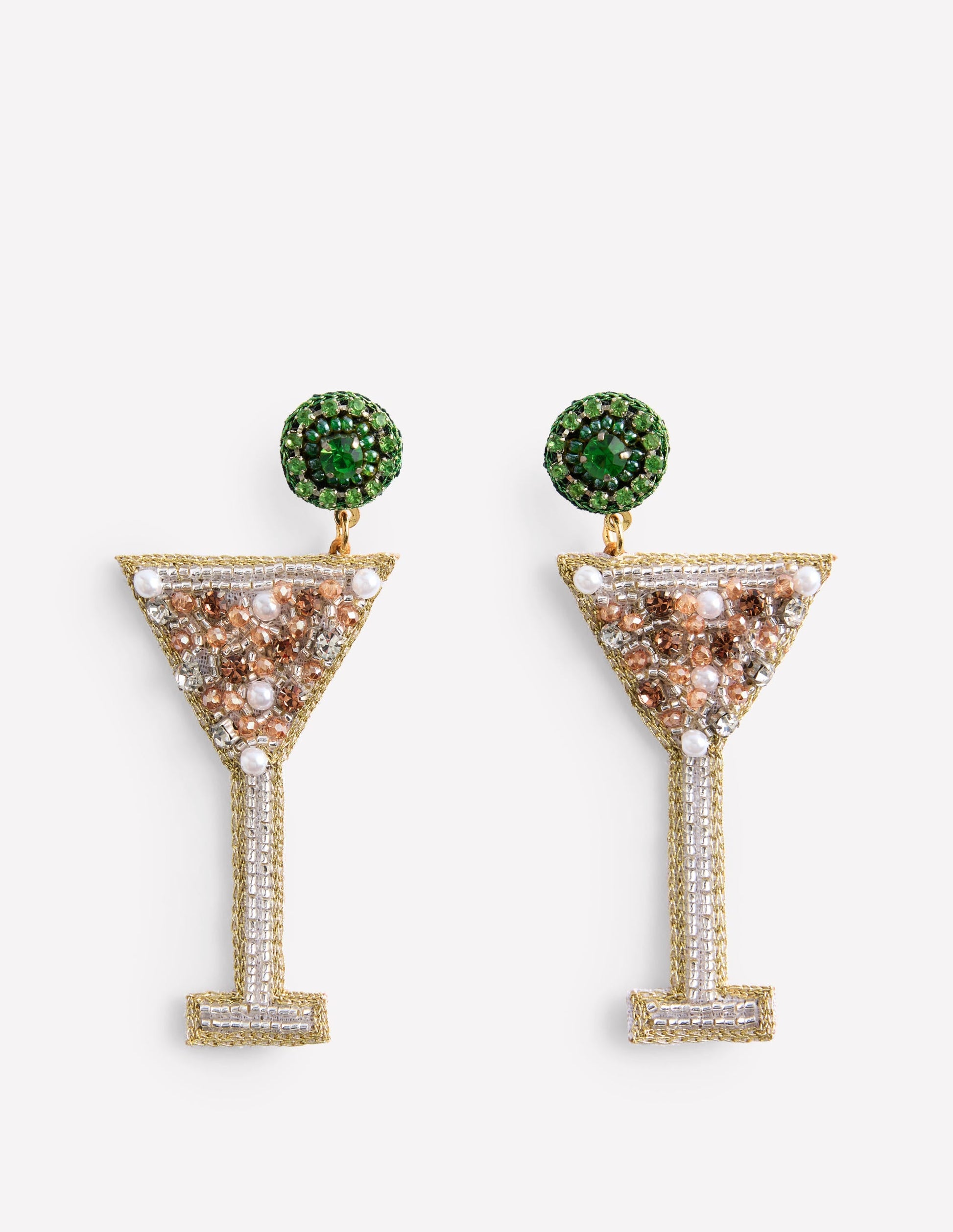 Novelty Christmas Earrings-Martini-2