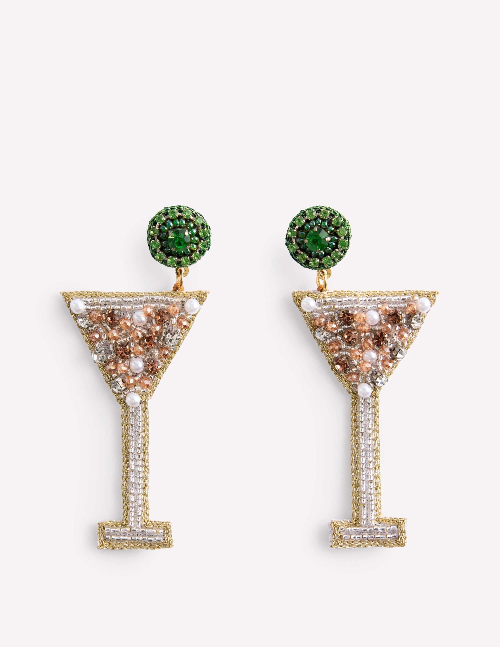 Novelty Christmas Earrings-Martini - Image 2