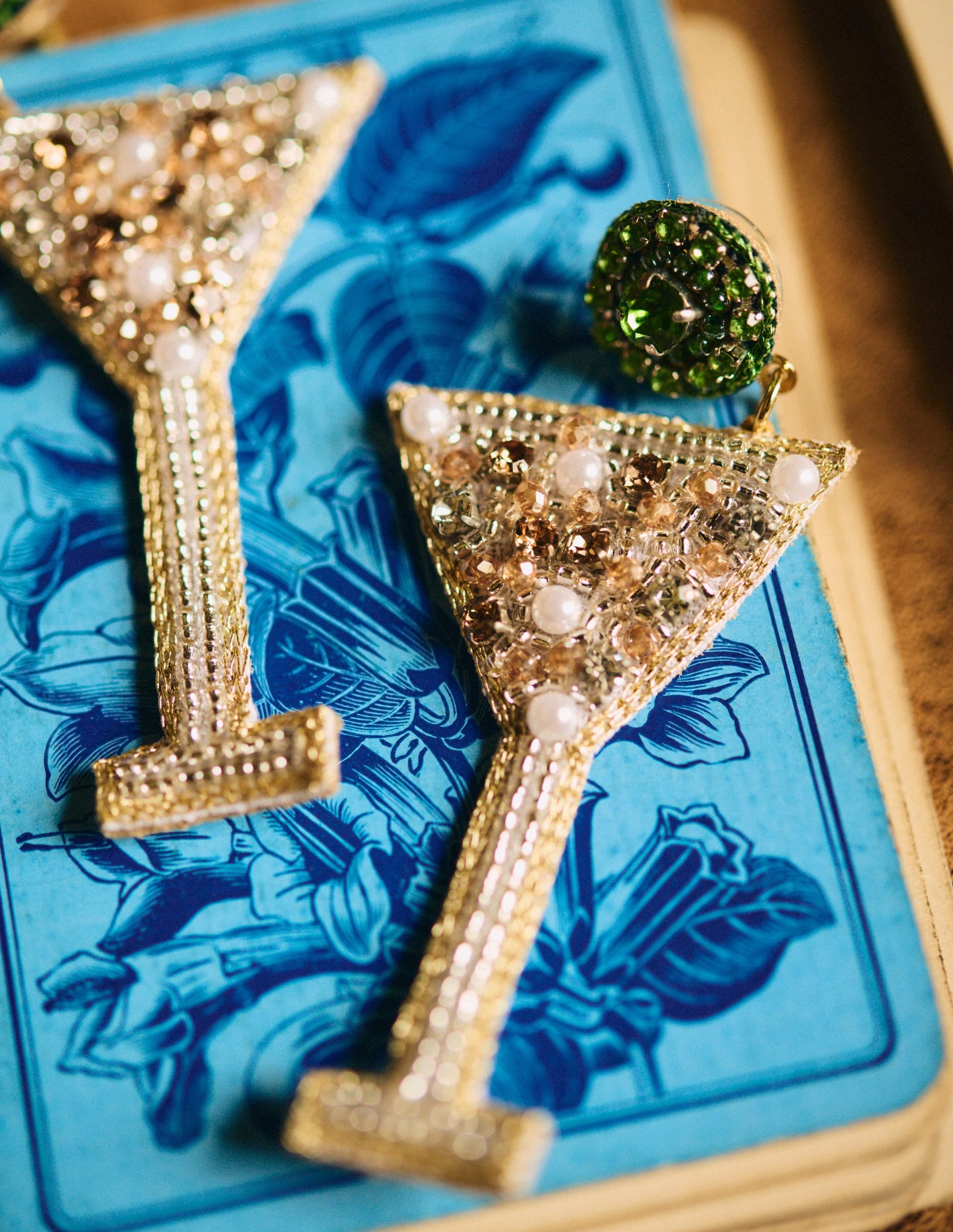 Novelty Christmas Earrings-Martini-4