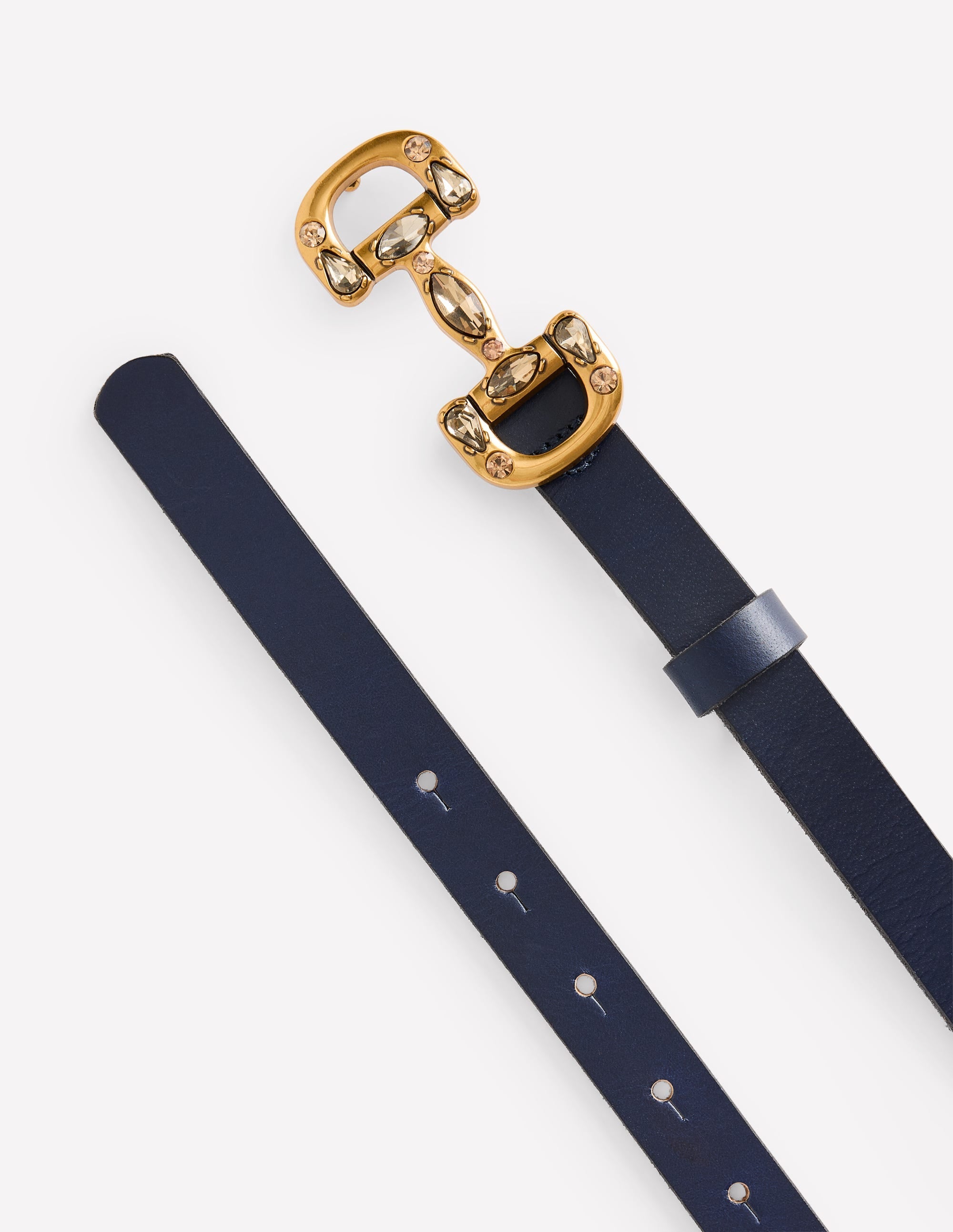 Jewelled Iris Snaffle Belt-Navy - Image 3
