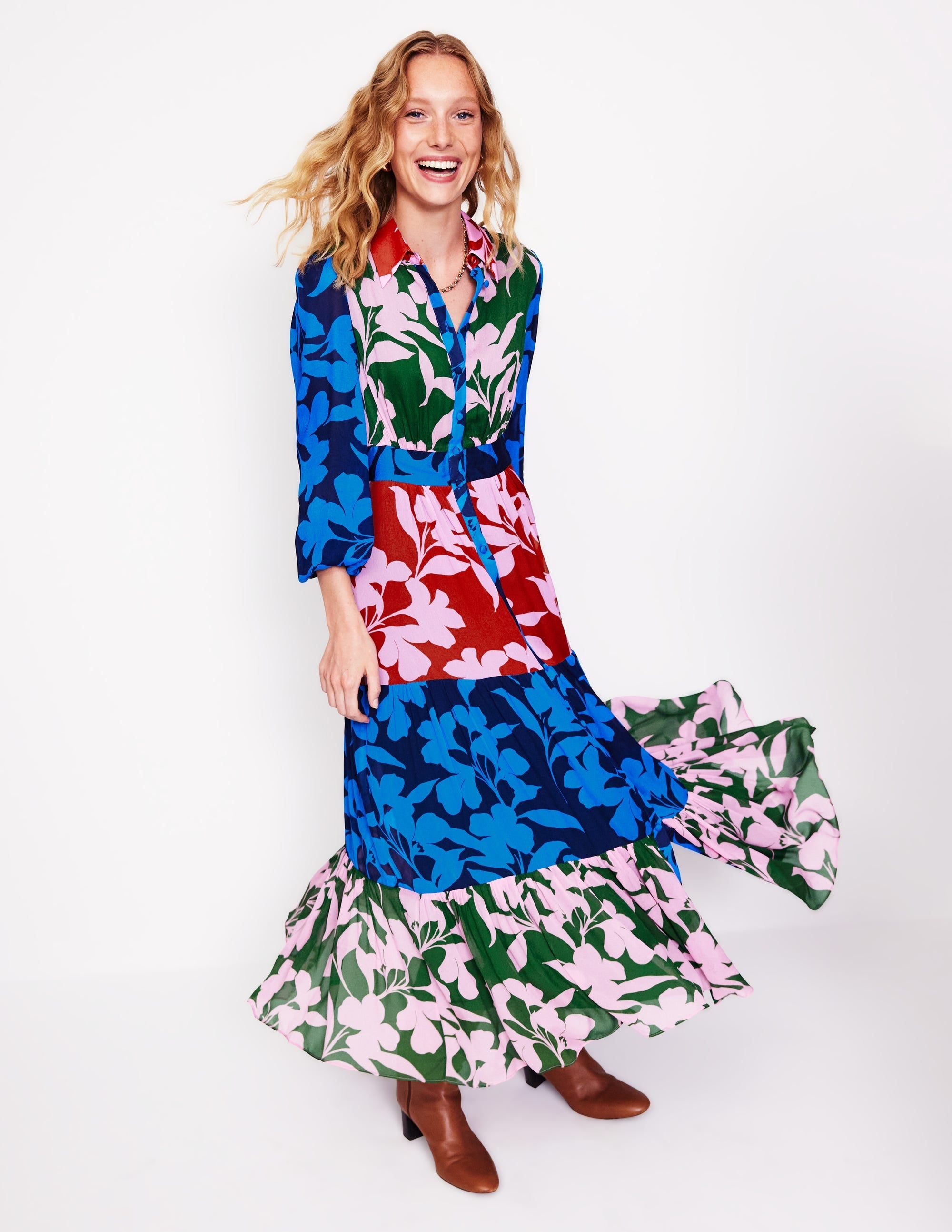 Occasion Maxi Shirt Dress-French Navy, Bloom Hotch - Image 1