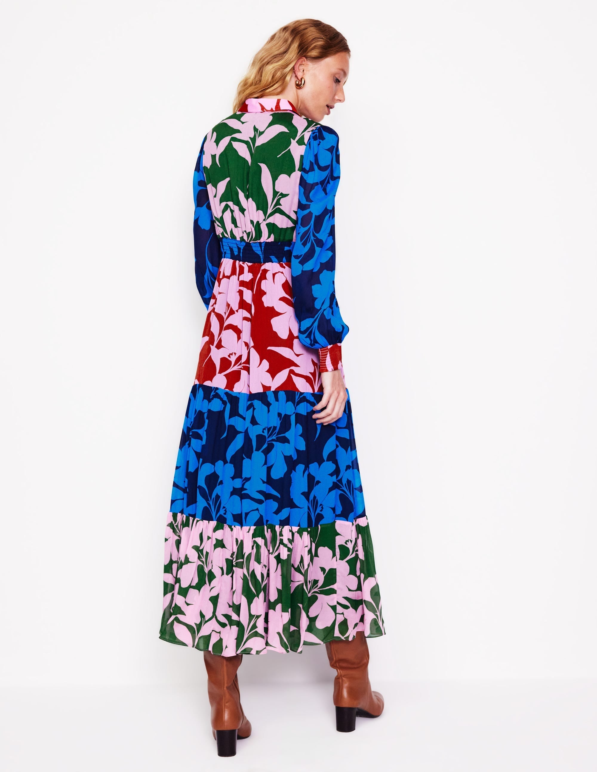 Occasion Maxi Shirt Dress-French Navy, Bloom Hotch - Image 3