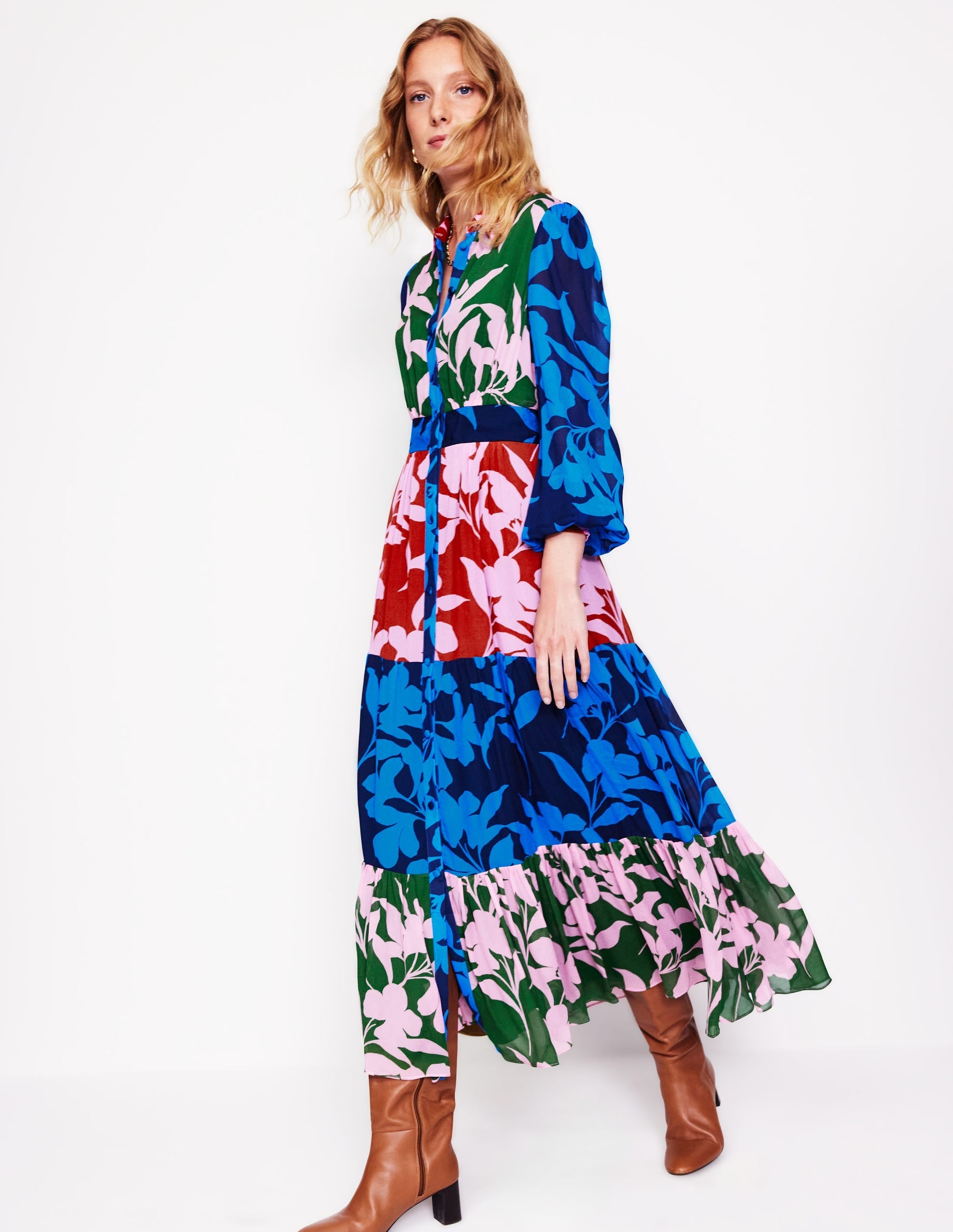 Occasion Maxi Shirt Dress-French Navy, Bloom Hotch - Image 4