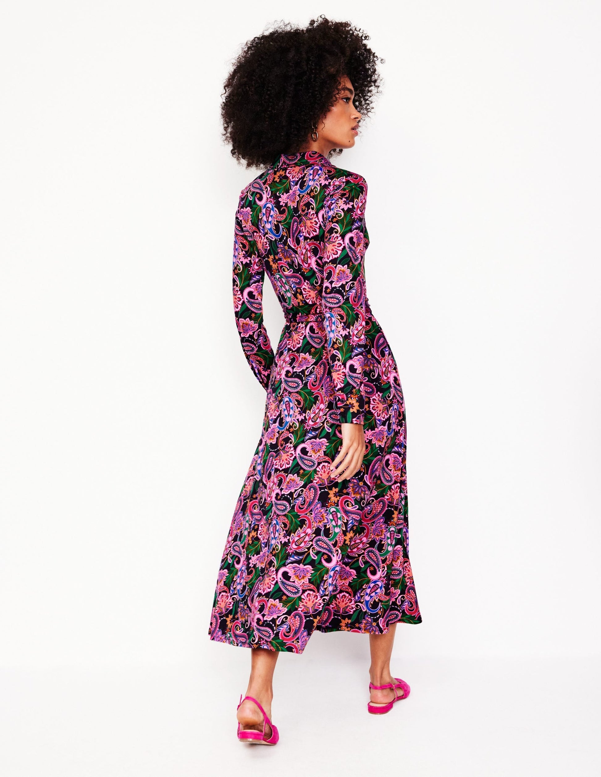 Marcia Jersey Midi Shirt Dress-Multi, Paisley Fusion-3