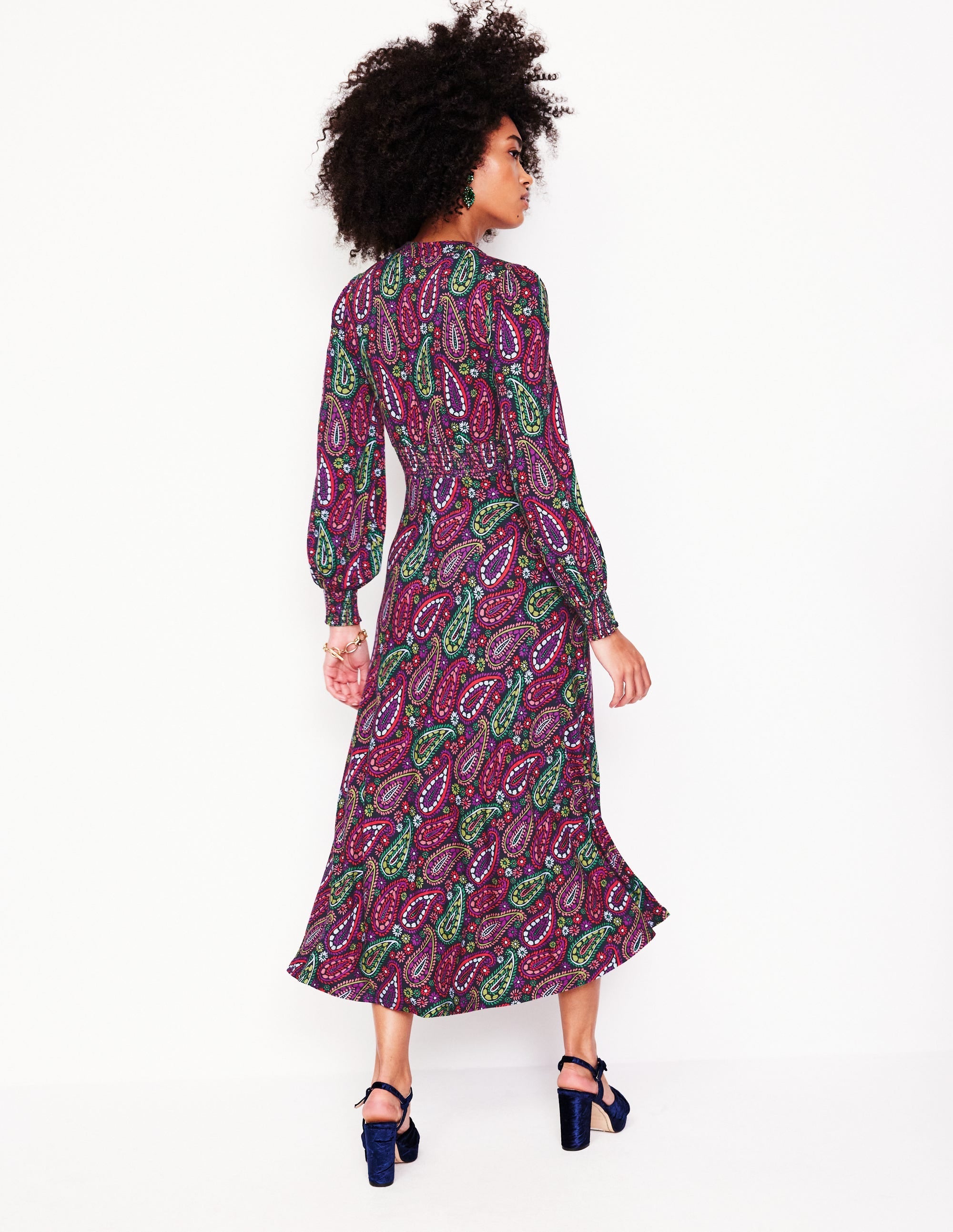 Ivy Smocked Midi Dress-Multi, Illustrated Paisley - Image 3