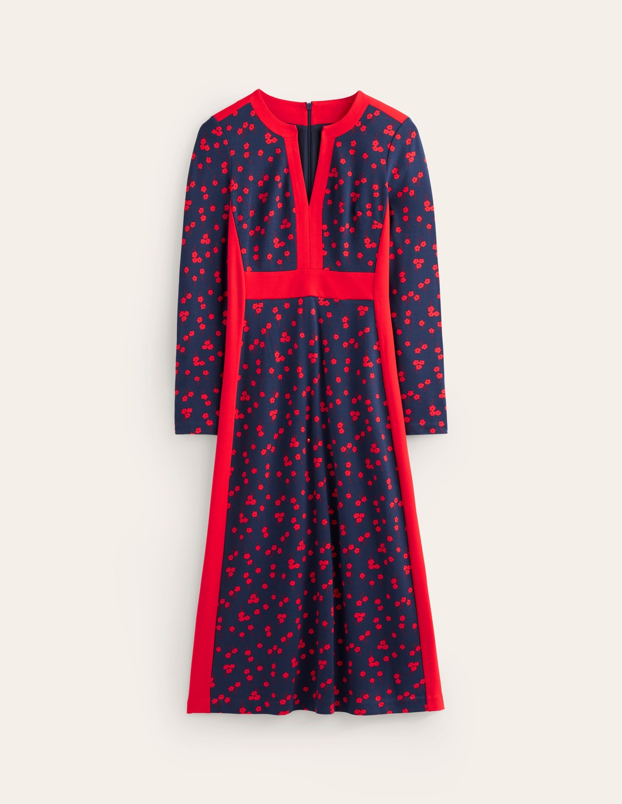 Catherine Ponte Midi Dress-Rouge, Fall Sprig - Image 5